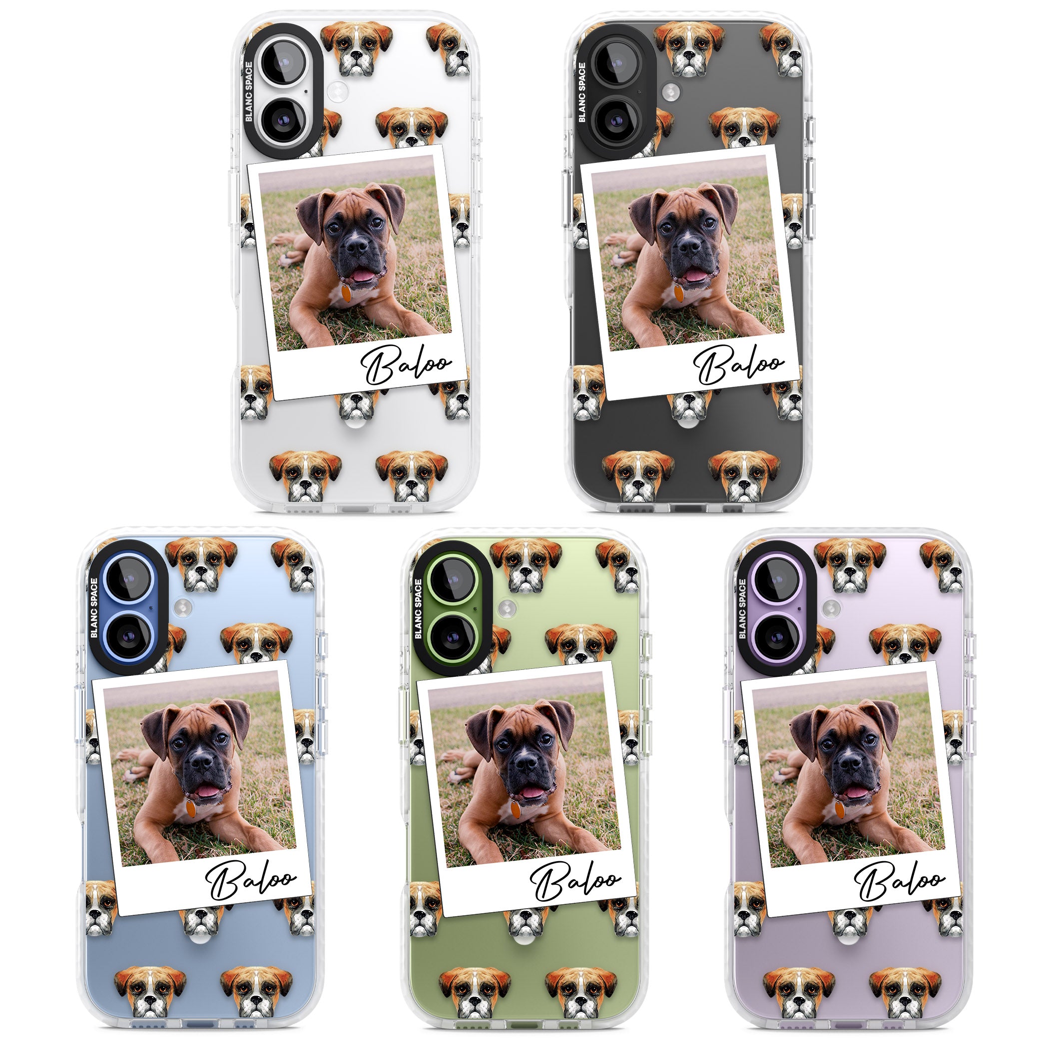 Personalised Boxer Instant Camera Photo iPhone 17 Impact Pro Clear Phone Case APT Impact Protection