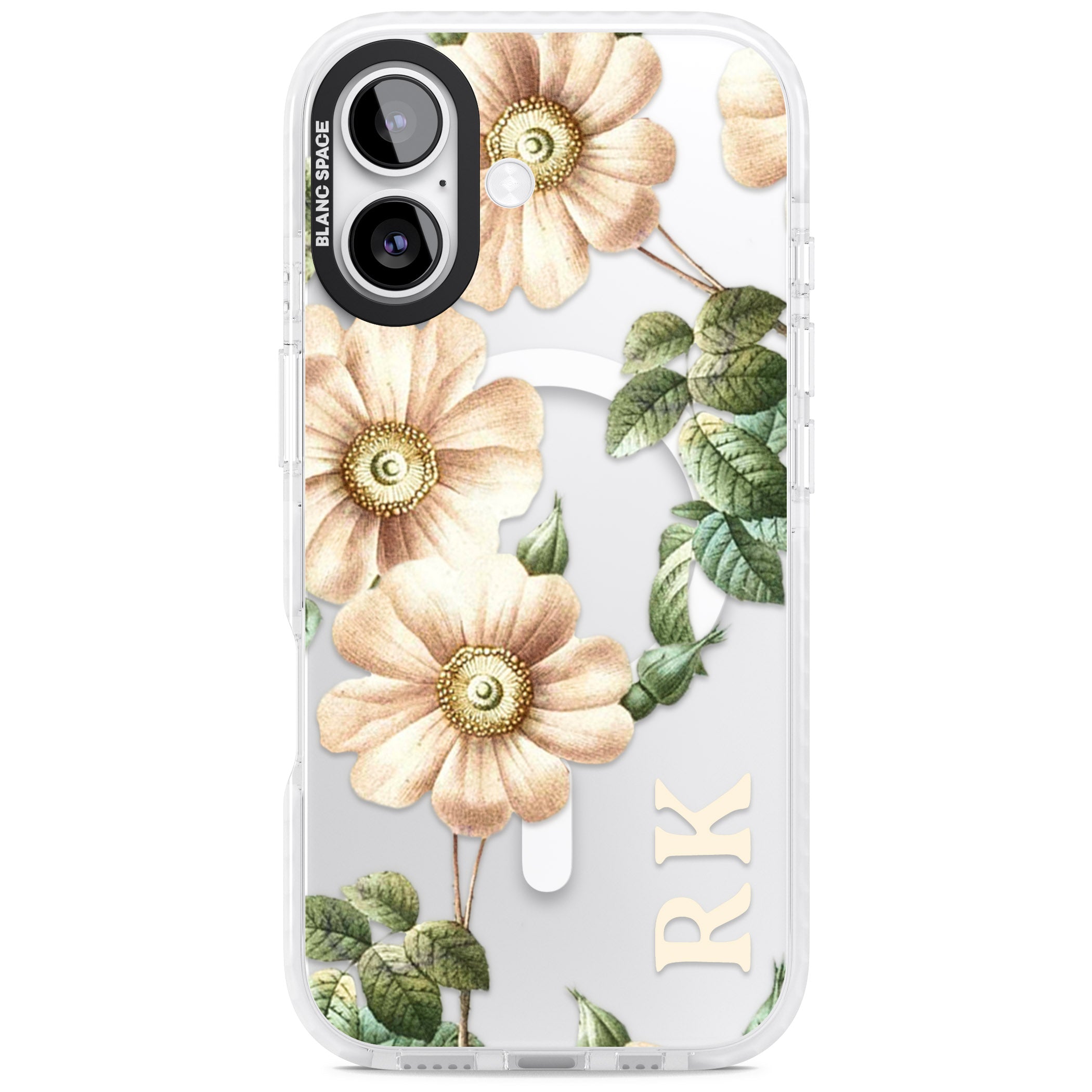 Personalised Vintage Floral Anemone iPhone 17 Impact Pro Clear Phone Case