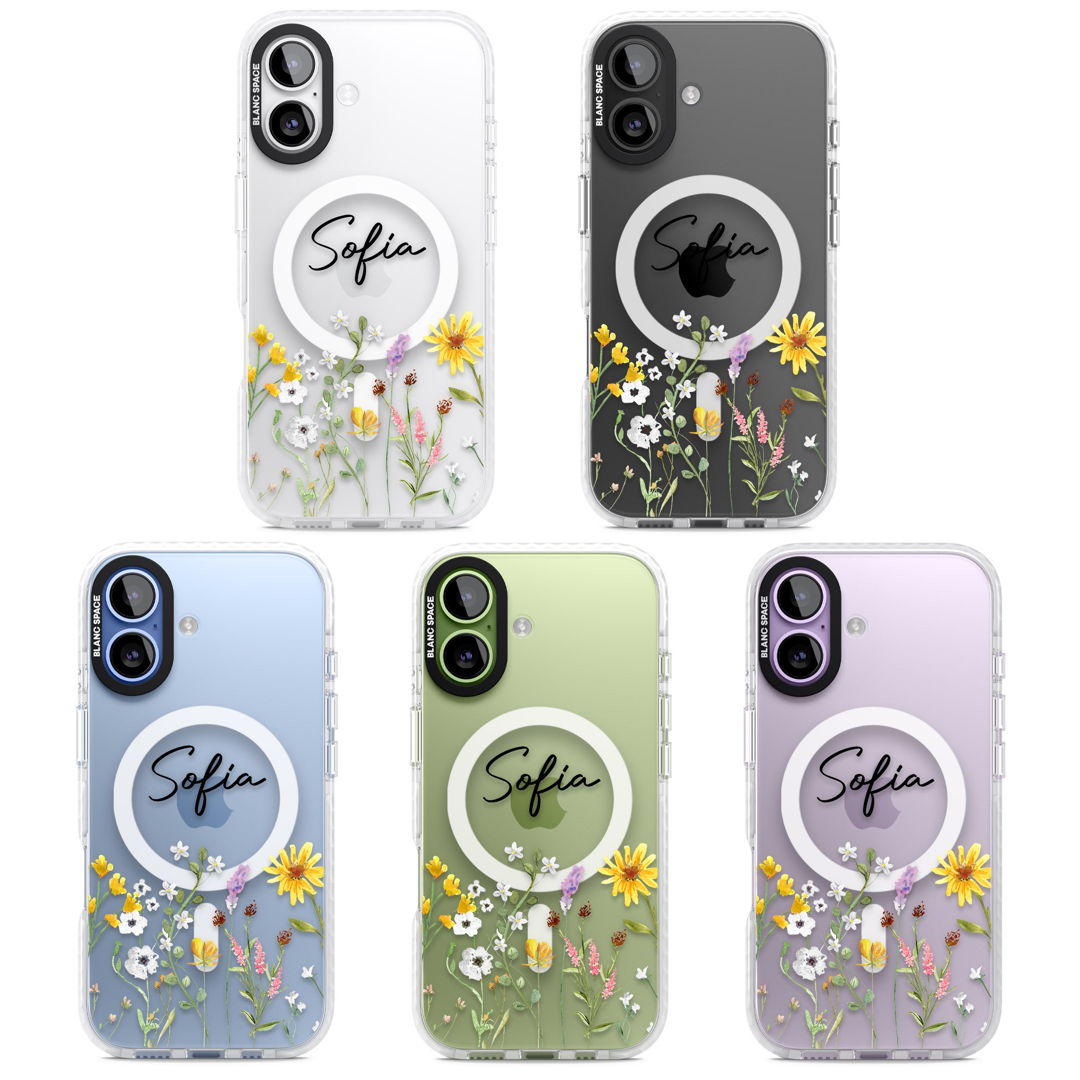 Personalised April Wildfowers iPhone 17 Impact Pro Clear Phone Case APT Impact Protection