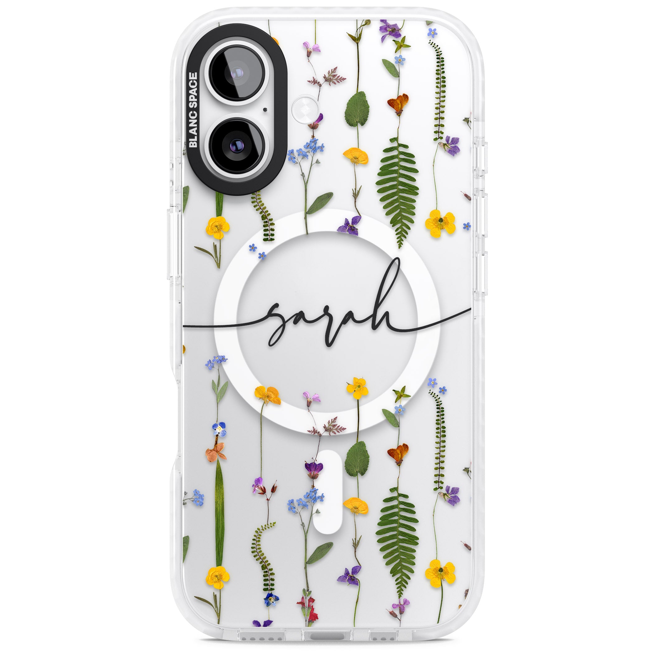 Personalised Wildflower Chain iPhone 17 Impact Pro Clear Phone Case