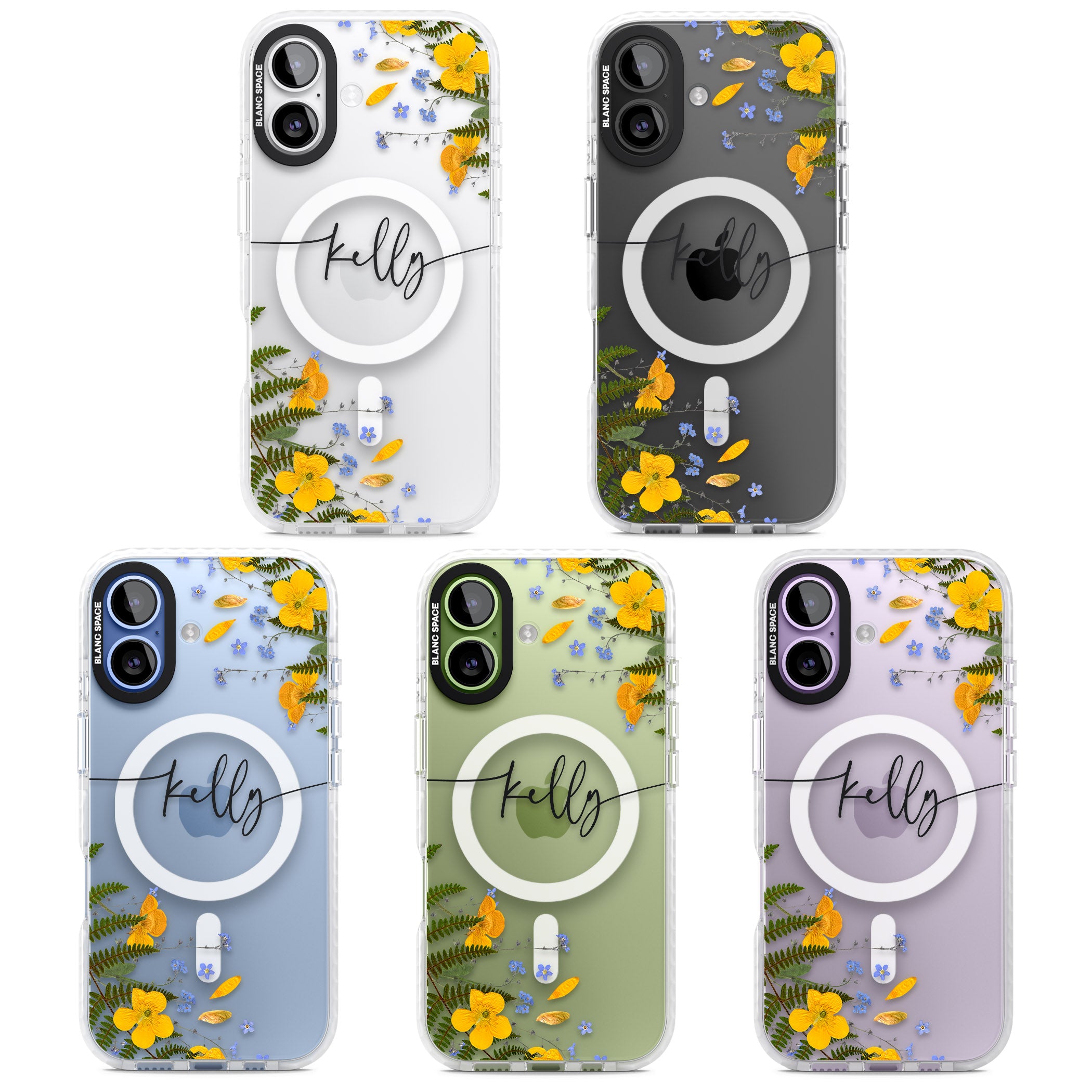 Personalised Ferns & Wildflowers iPhone 17 Impact Pro Clear Phone Case APT Impact Protection