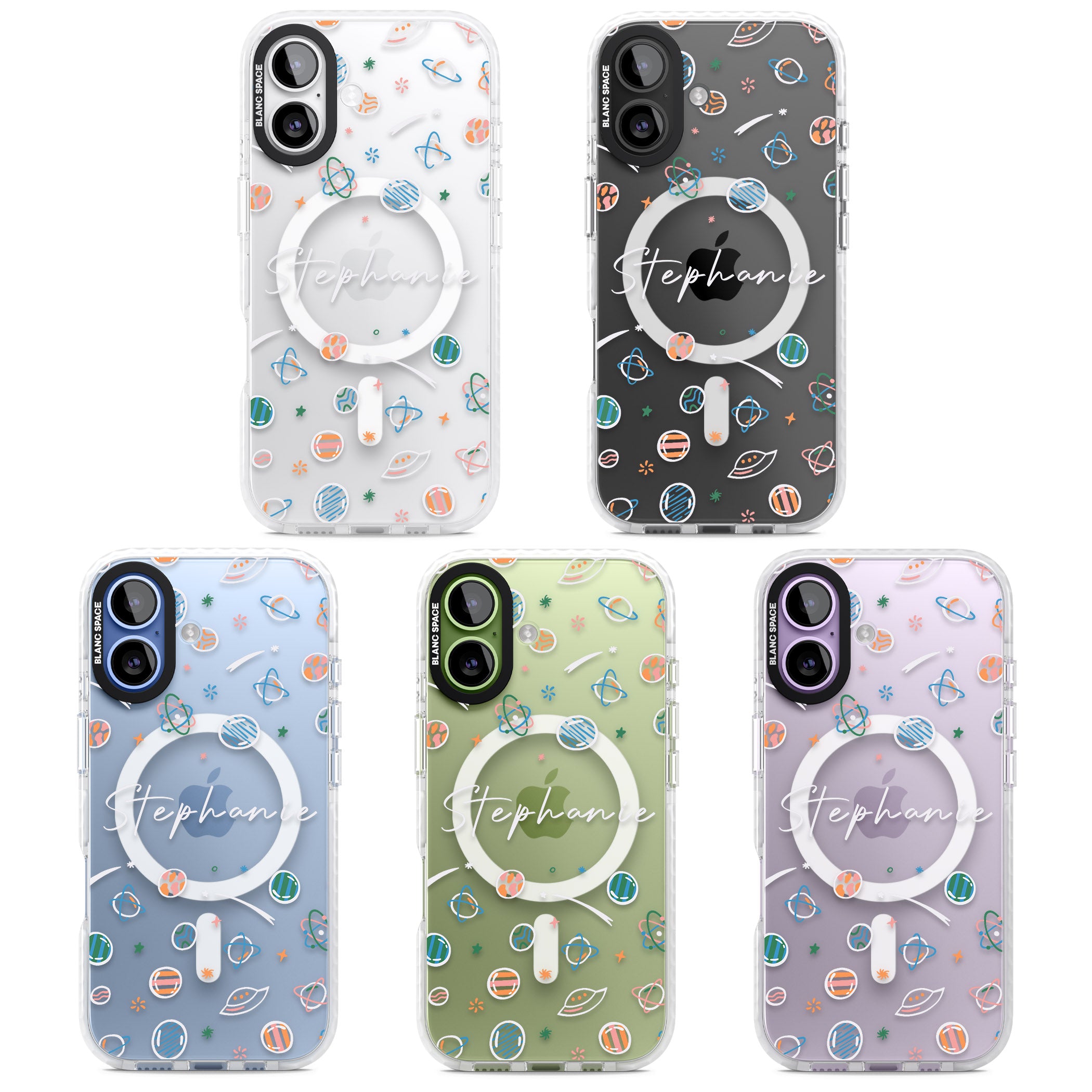 Personalised Space Pattern iPhone 17 Impact Pro Clear Phone Case APT Impact Protection