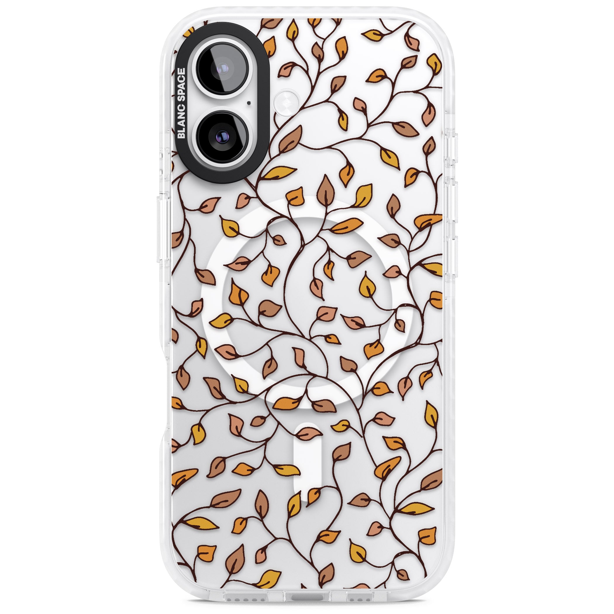 Personalised Autumn Leaves Pattern iPhone 17 Impact Pro Clear Phone Case