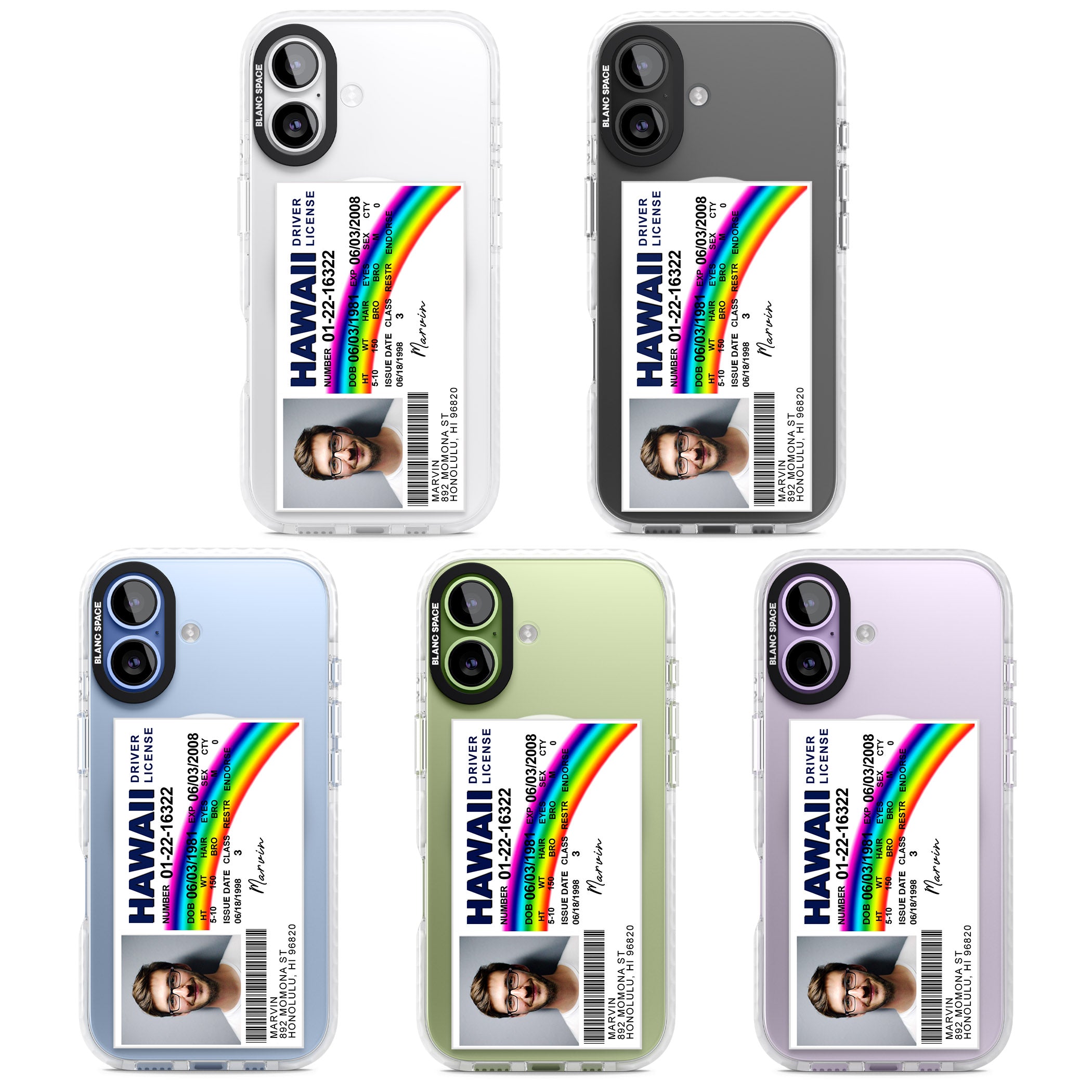 Personalised Hawaii Driving License iPhone 17 Impact Pro Clear Phone Case APT Impact Protection