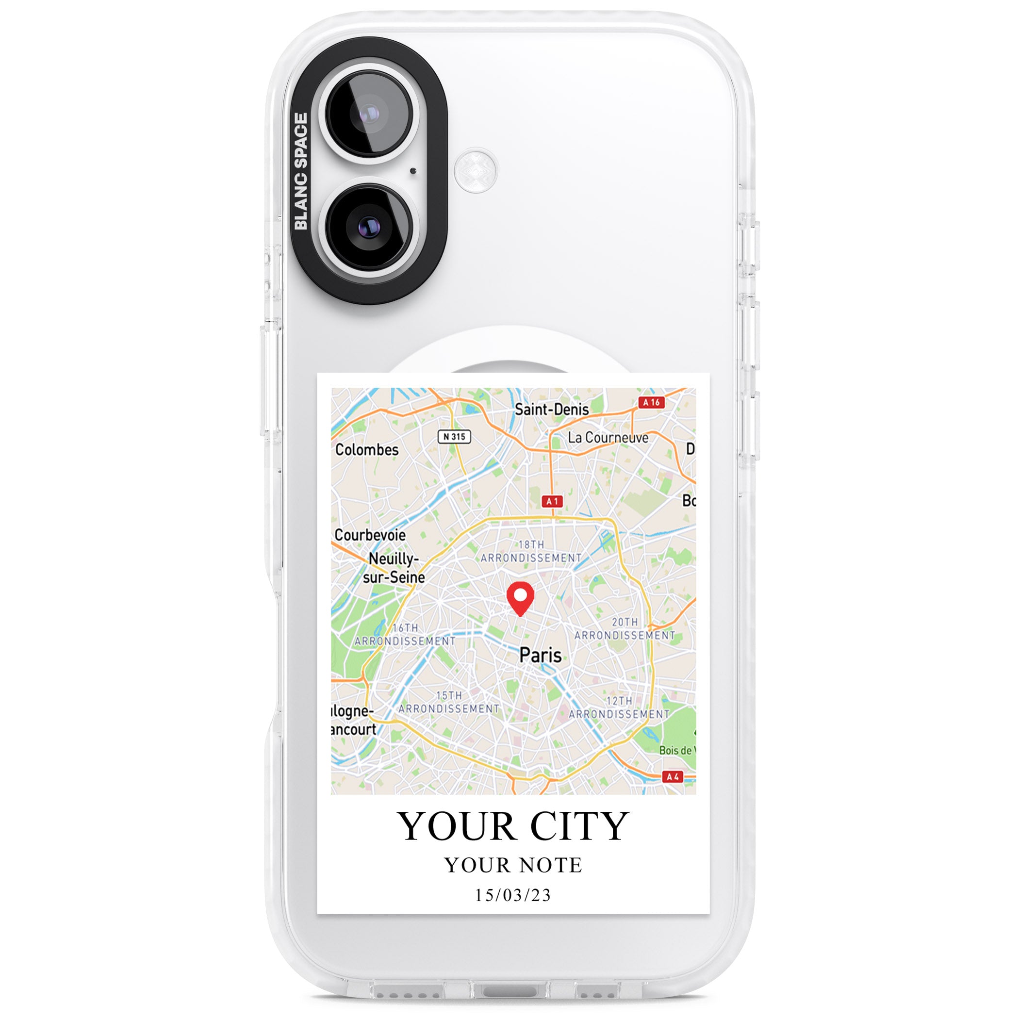 Personalised World Map iPhone 17 Impact Pro Clear Phone Case