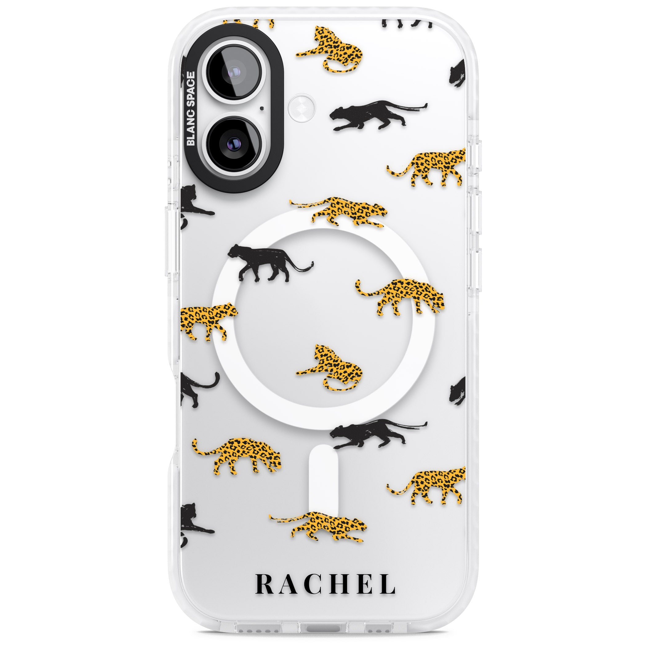 Personalised Jaguar Pattern iPhone 17 Impact Pro Clear Phone Case