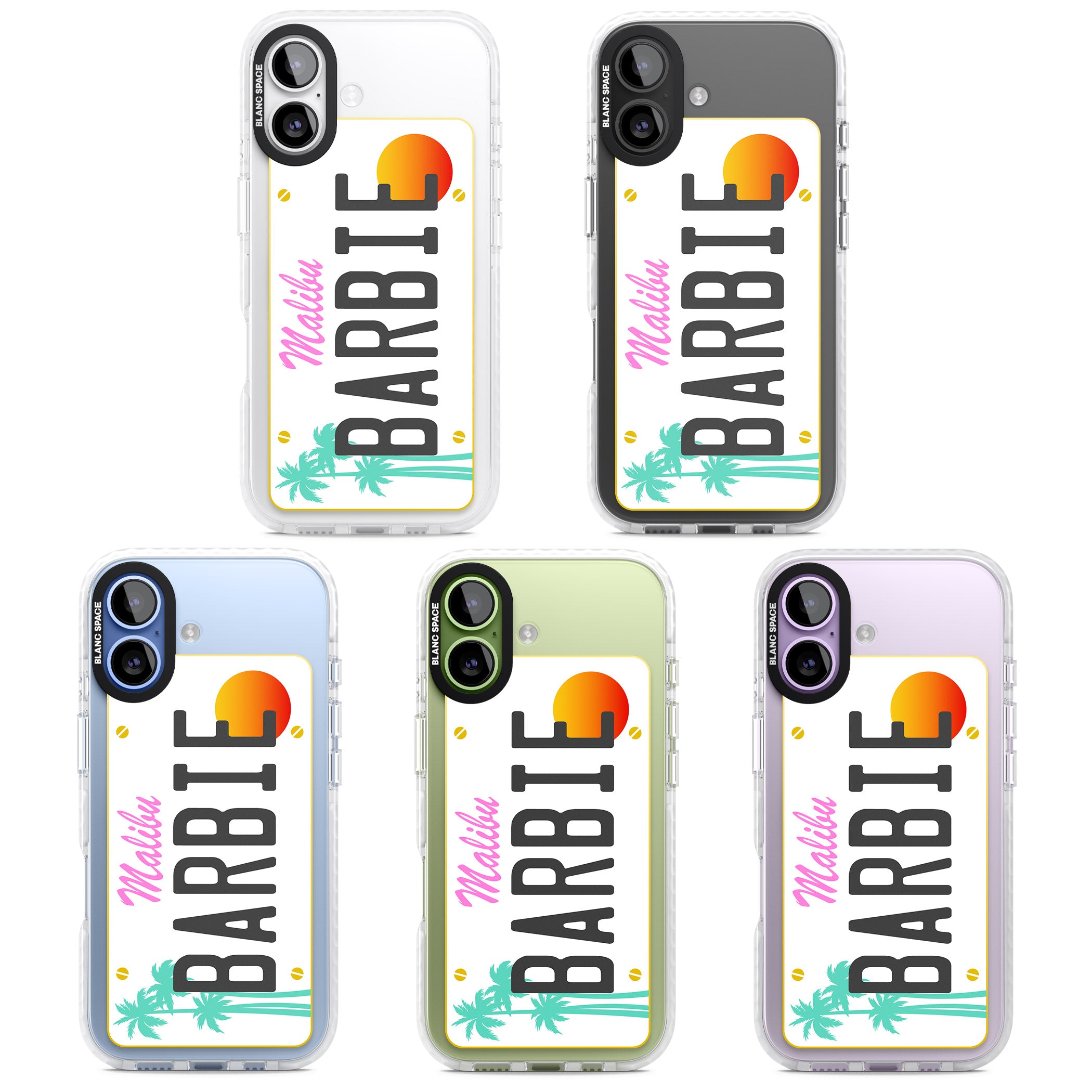 Personalised Malibu License Plate iPhone 17 Impact Pro Clear Phone Case APT Impact Protection