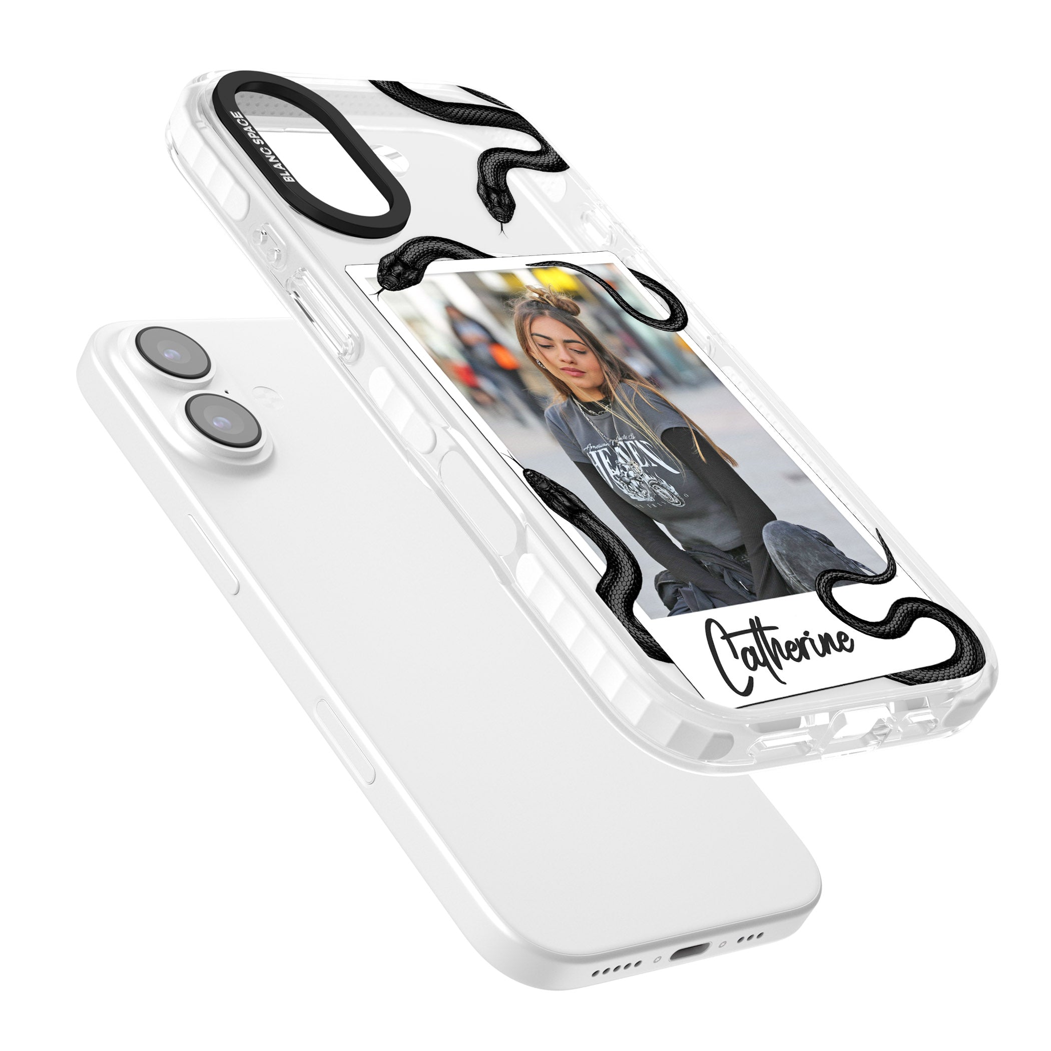 Personalised Snake Instant Photo iPhone 17 Impact Pro Clear Phone Case Colours