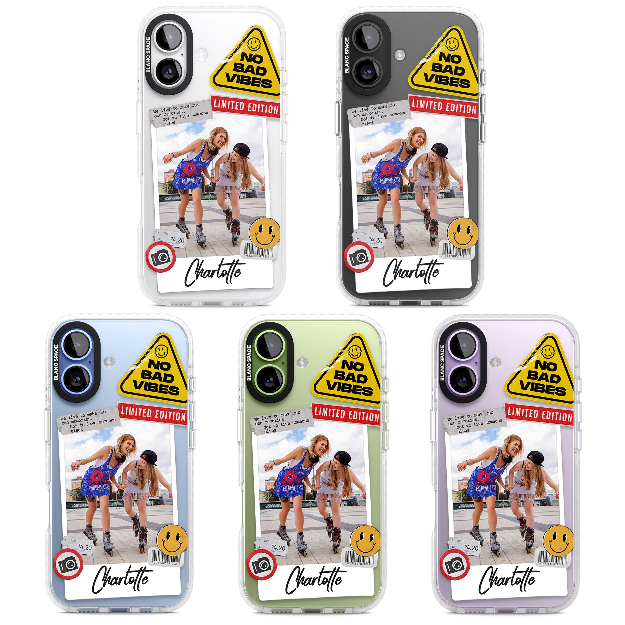 Personalised Sticker Mix Instant Photo iPhone 17 Impact Pro Clear Phone Case APT Impact Protection