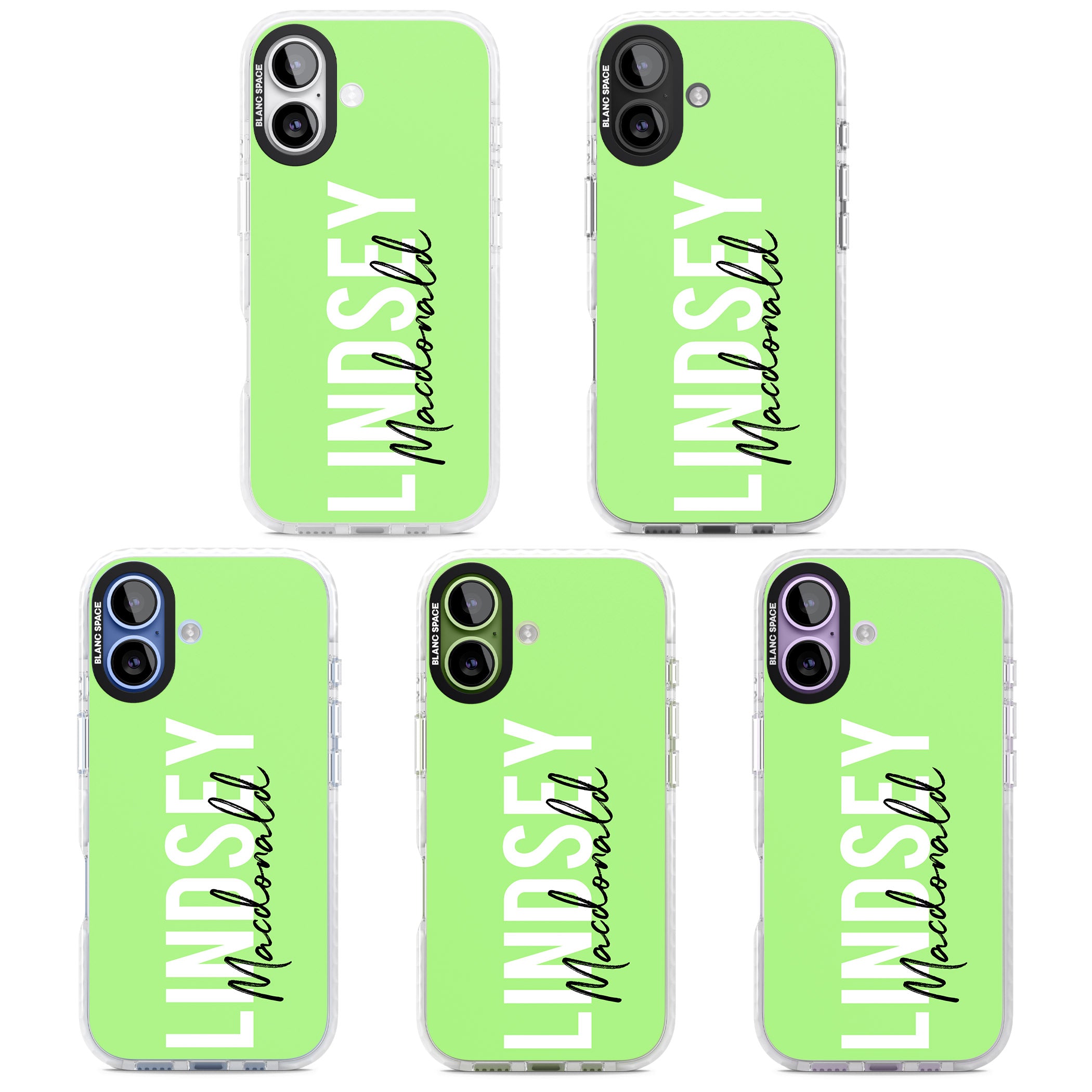 Personalised Bold Name: Lime iPhone 17 Impact Pro Clear Phone Case APT Impact Protection
