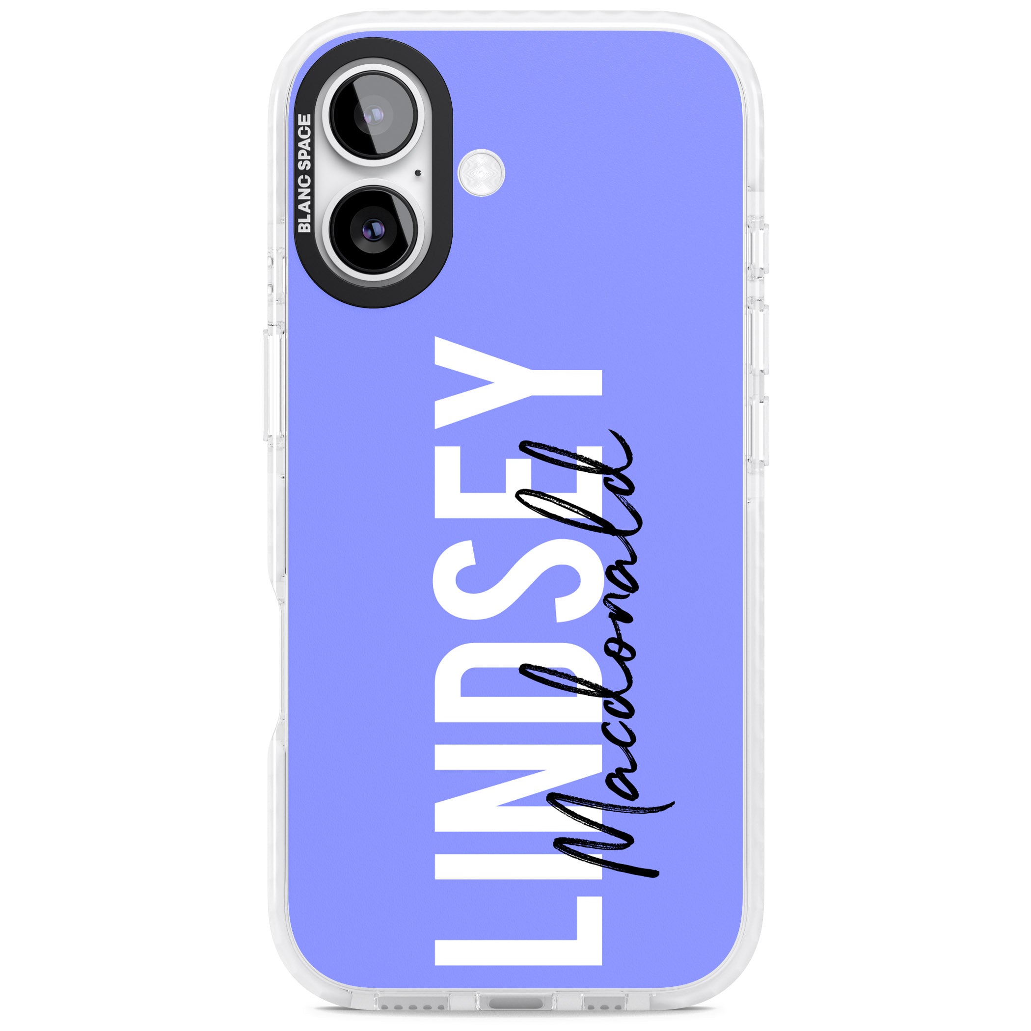 Personalised Bold Name: Purple iPhone 17 Impact Pro Clear Phone Case