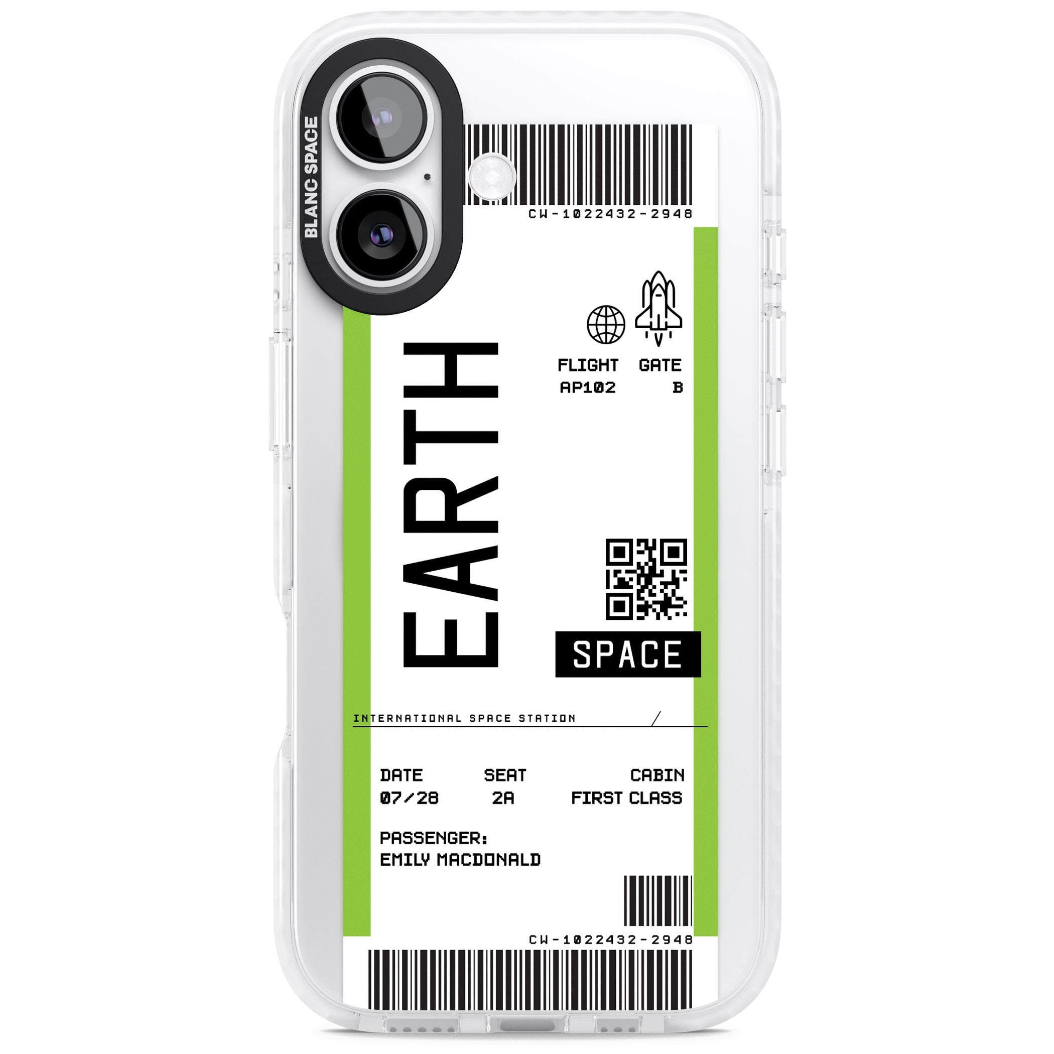 Personalised Earth Travel Ticket iPhone 17 Impact Pro Clear Phone Case