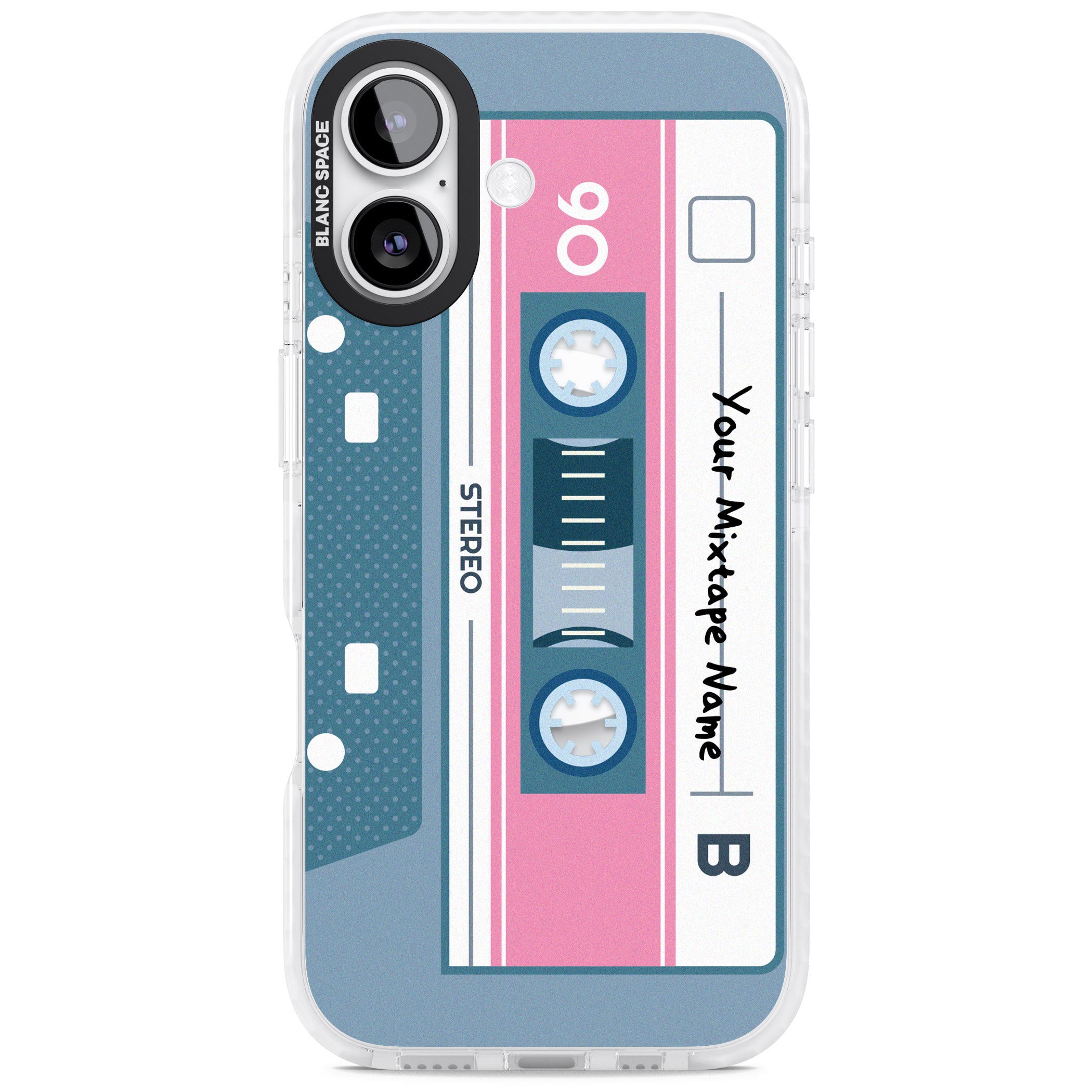 Personalised Retro Cassette Mixtape iPhone 17 Impact Pro Clear Phone Case