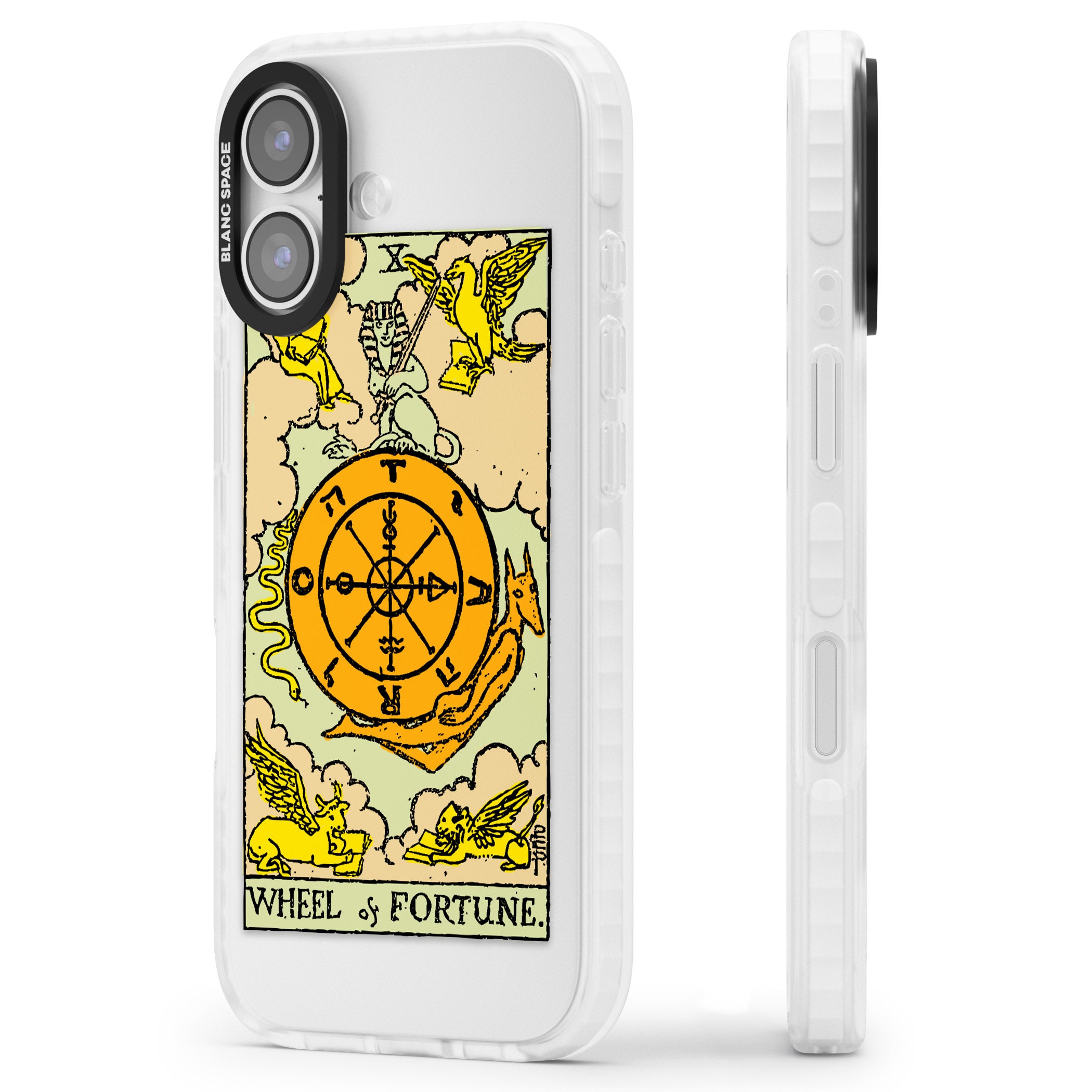 Personalised Wheel Of Fortune Tarot Card (Color) iPhone 17 Impact Pro Clear Phone Case Side Profile