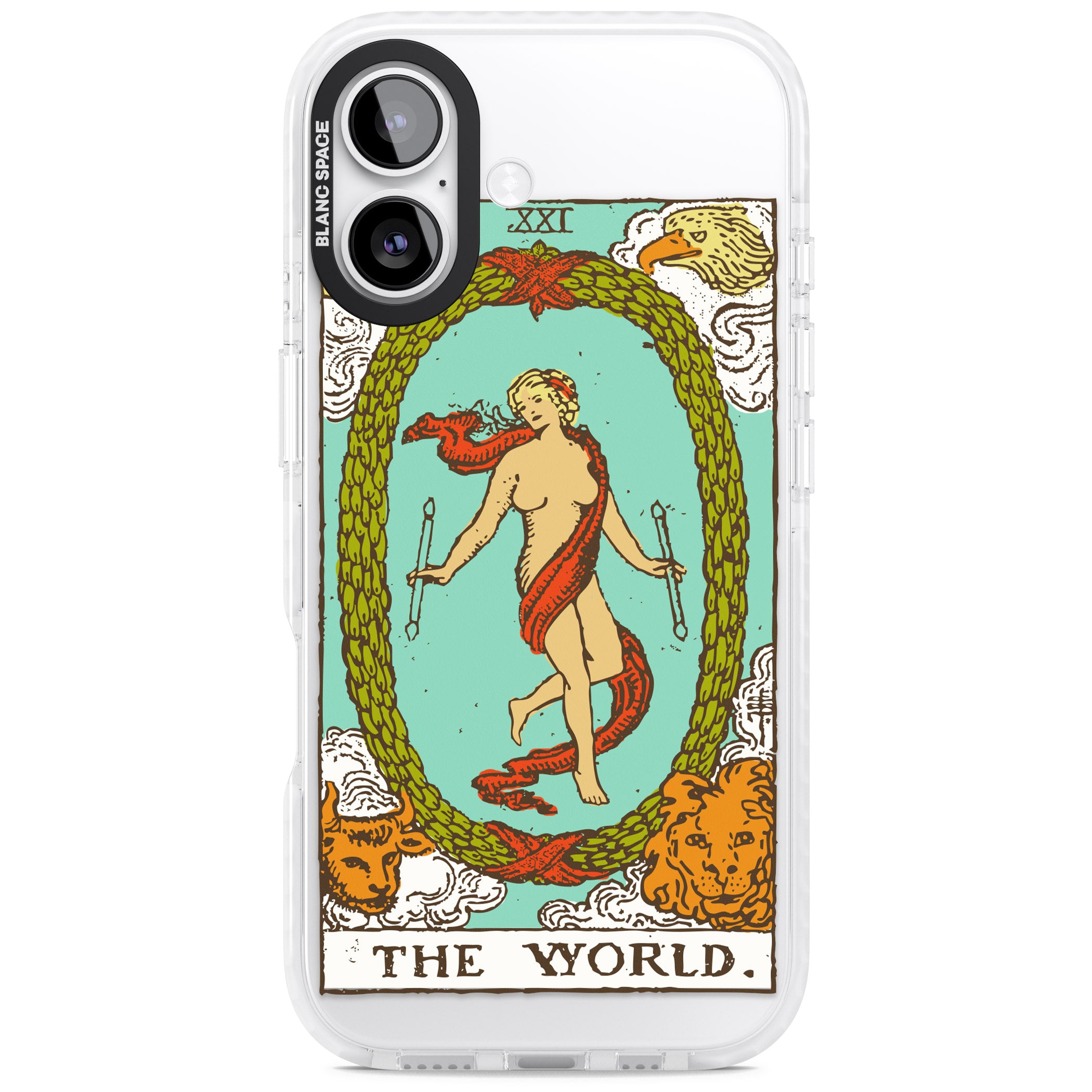 Personalised The World Tarot Card (Color) iPhone 17 Impact Pro Clear Phone Case