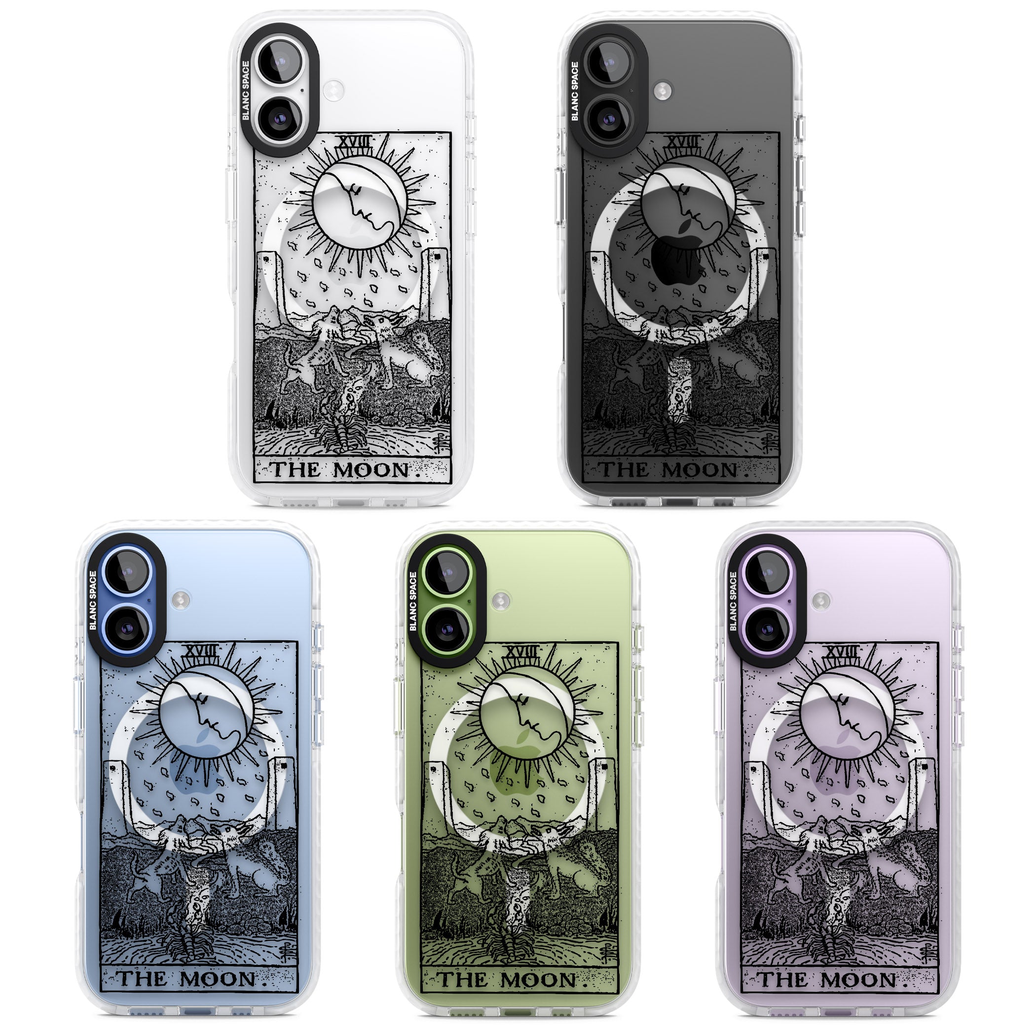 Personalised The Moon Tarot Card (Clear) iPhone 17 Impact Pro Clear Phone Case APT Impact Protection