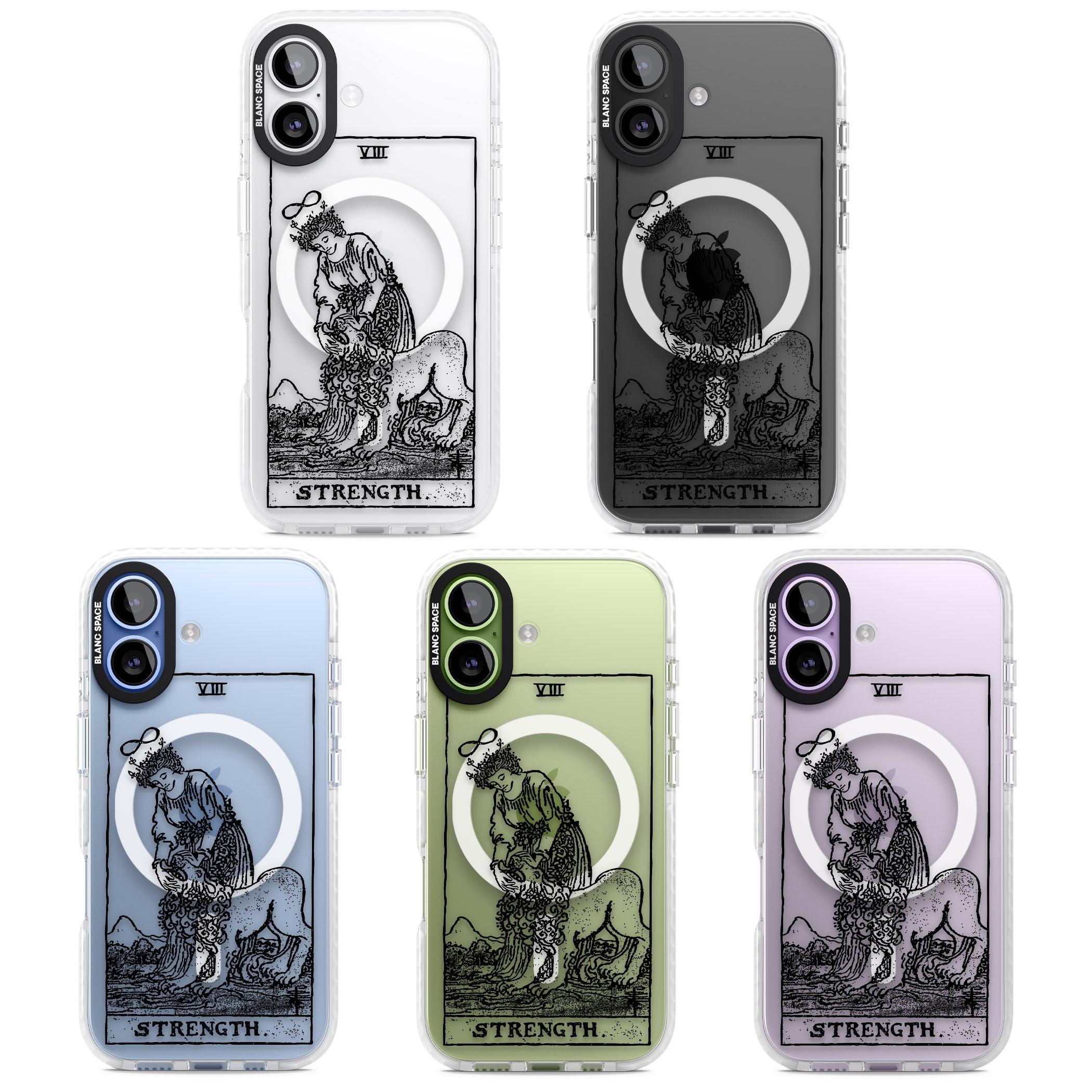 Personalised Strength Tarot Card (Clear) iPhone 17 Impact Pro Clear Phone Case APT Impact Protection