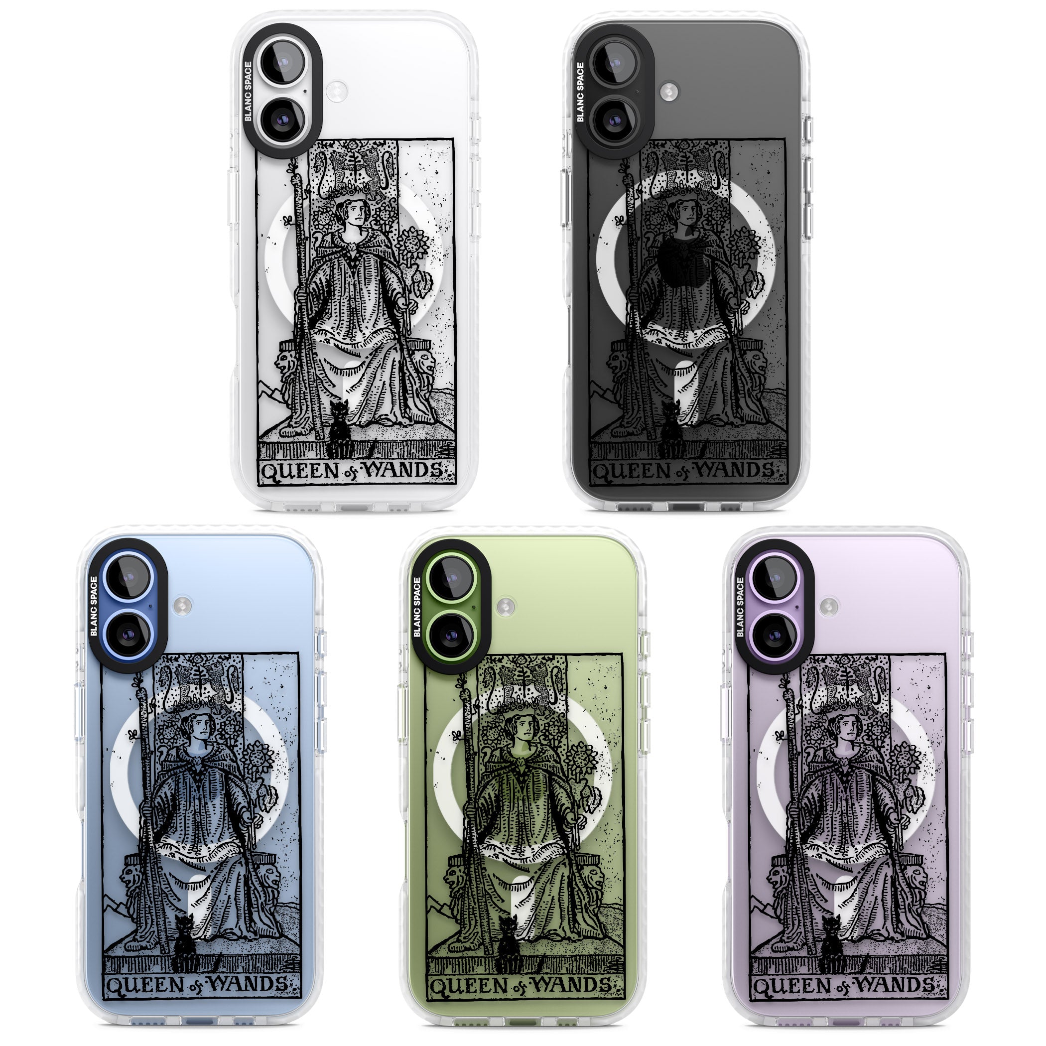 Personalised Queen Of Wands Tarot Card (Clear) iPhone 17 Impact Pro Clear Phone Case APT Impact Protection