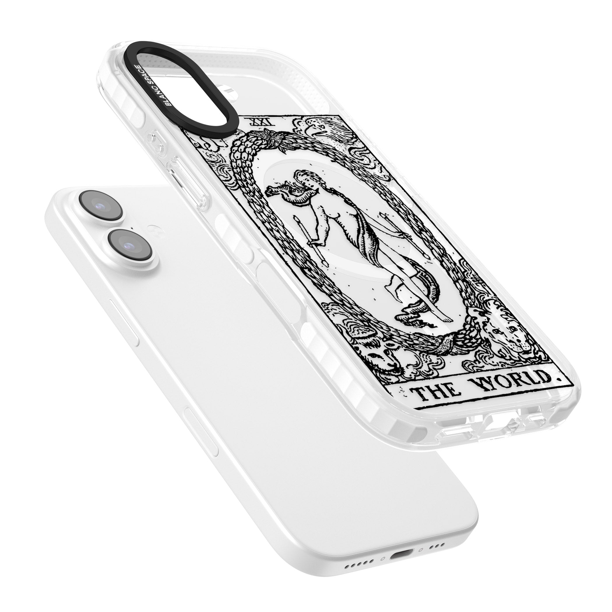Personalised The World Tarot Card (Clear) iPhone 17 Impact Pro Clear Phone Case Colours