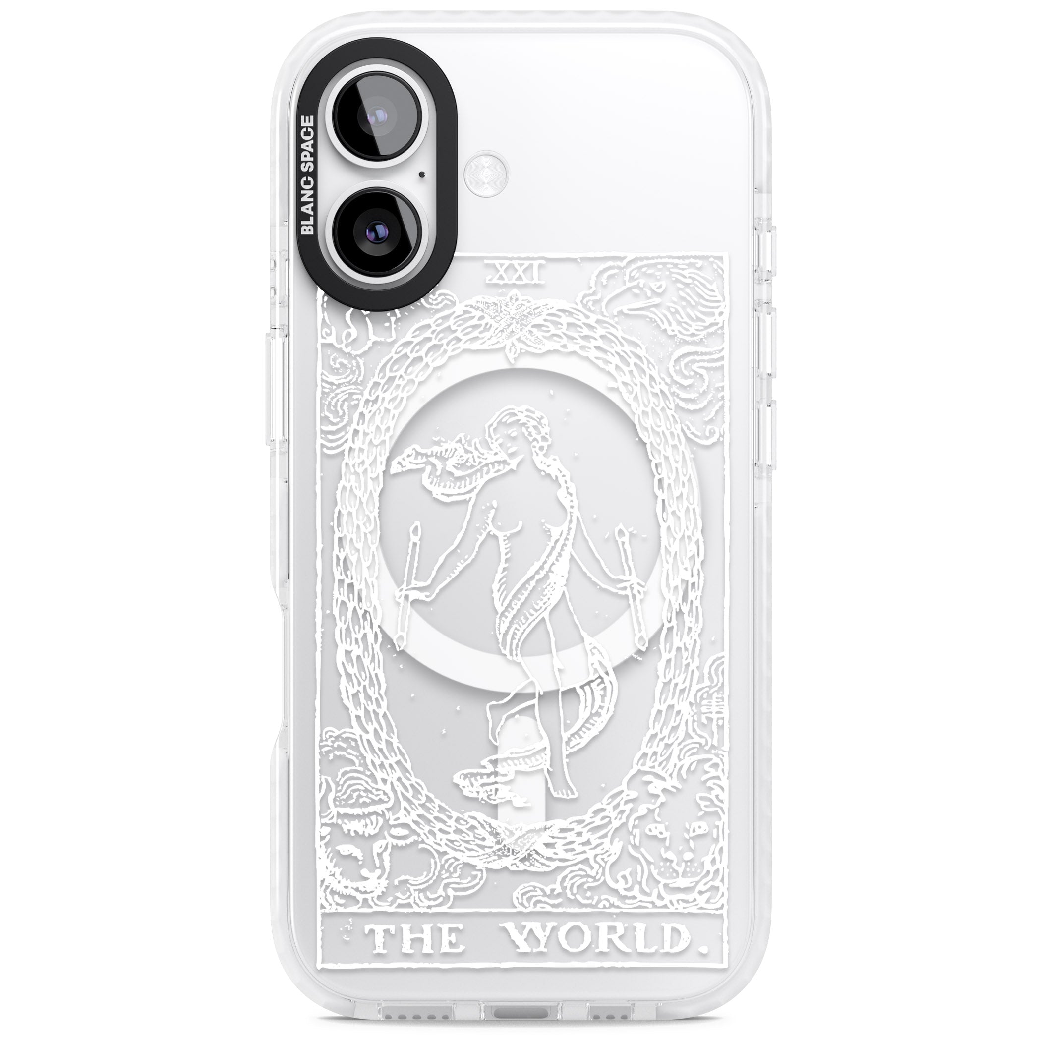 Personalised The World Tarot Card (White) iPhone 17 Impact Pro Clear Phone Case