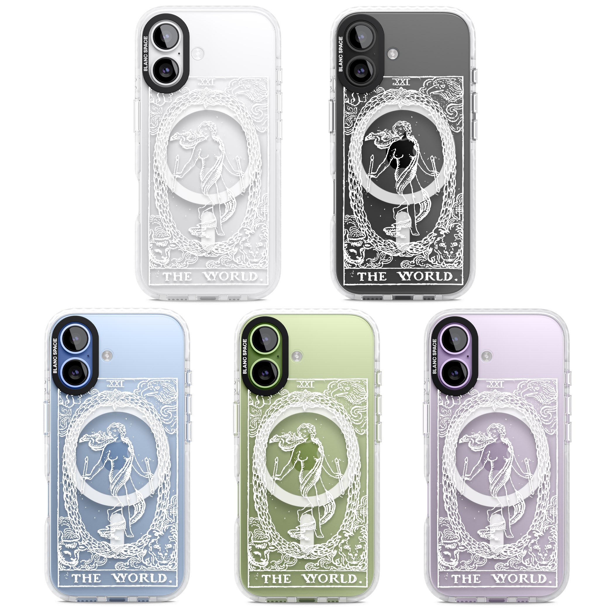 Personalised The World Tarot Card (White) iPhone 17 Impact Pro Clear Phone Case APT Impact Protection