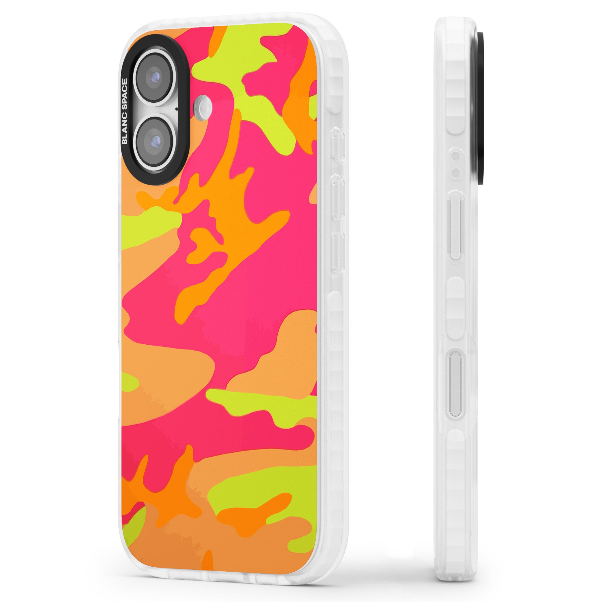 Neon Camo iPhone 17 Impact Pro Clear Phone Case Side Profile