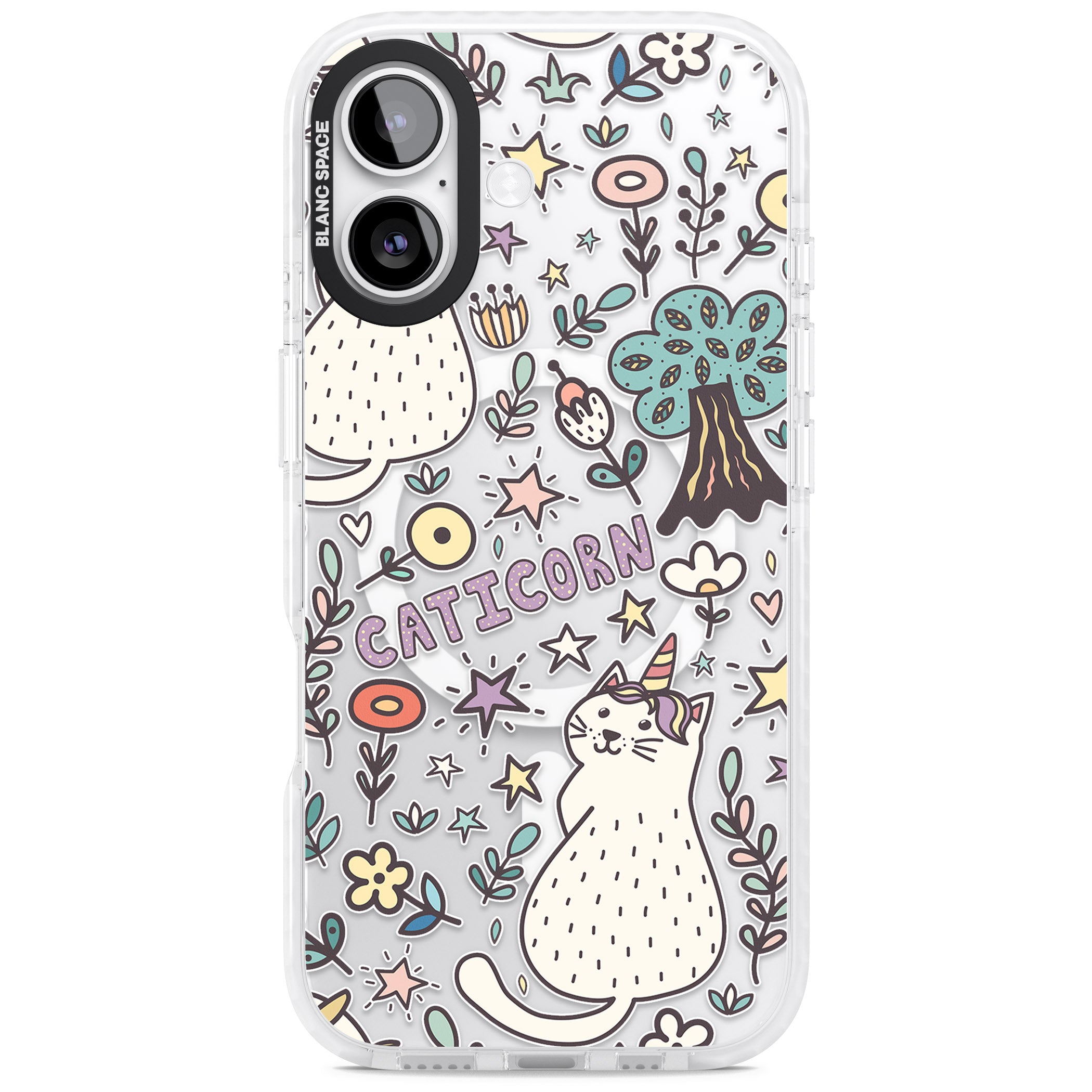 Caticorn Pattern iPhone 17 Impact Pro Clear Phone Case