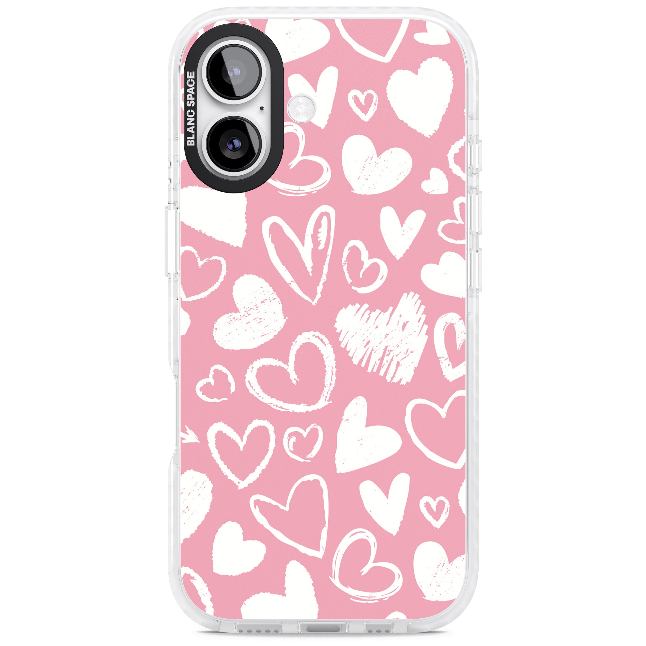 Chalk Hearts iPhone 17 Impact Pro Clear Phone Case