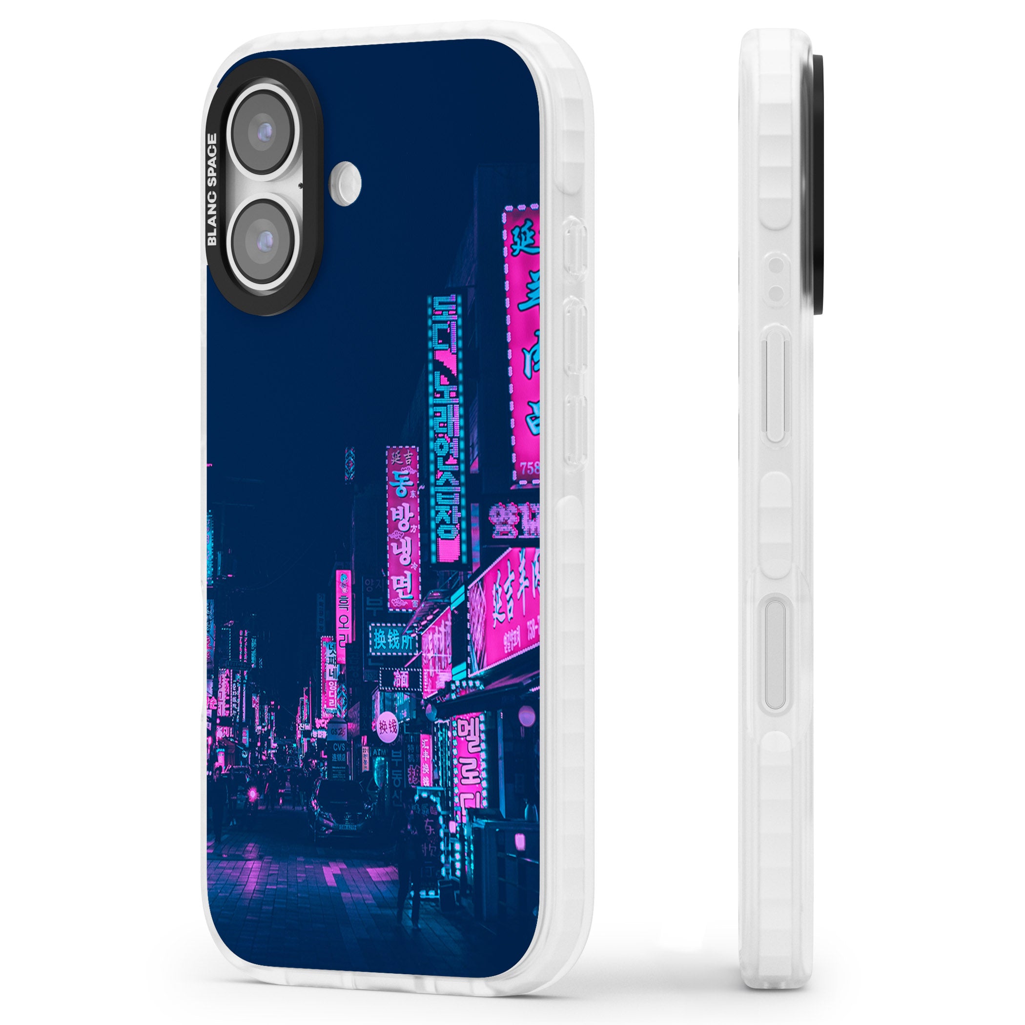 Neon Nights iPhone 17 Impact Pro Clear Phone Case Side Profile