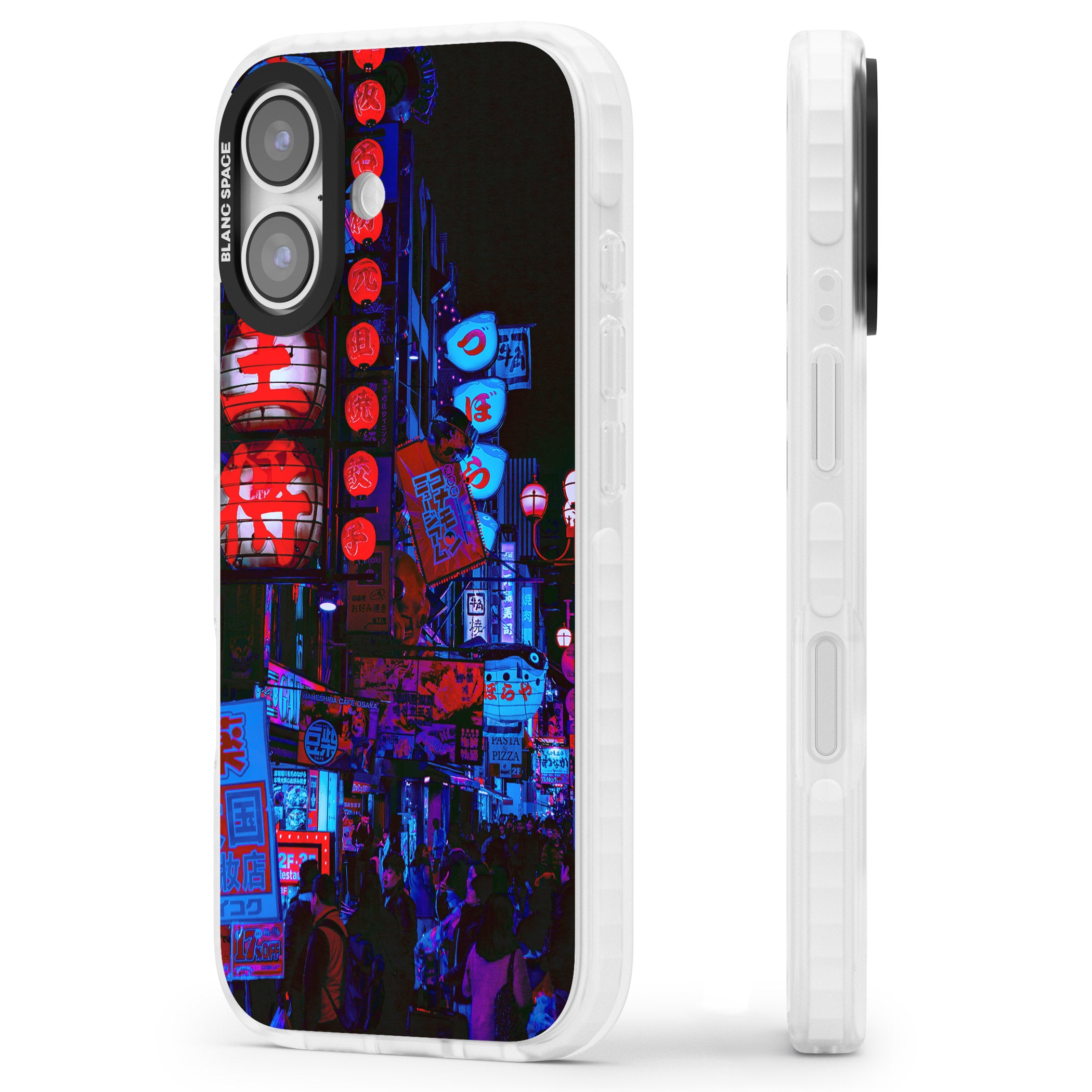 Neon City Nights iPhone 17 Impact Pro Clear Phone Case Side Profile
