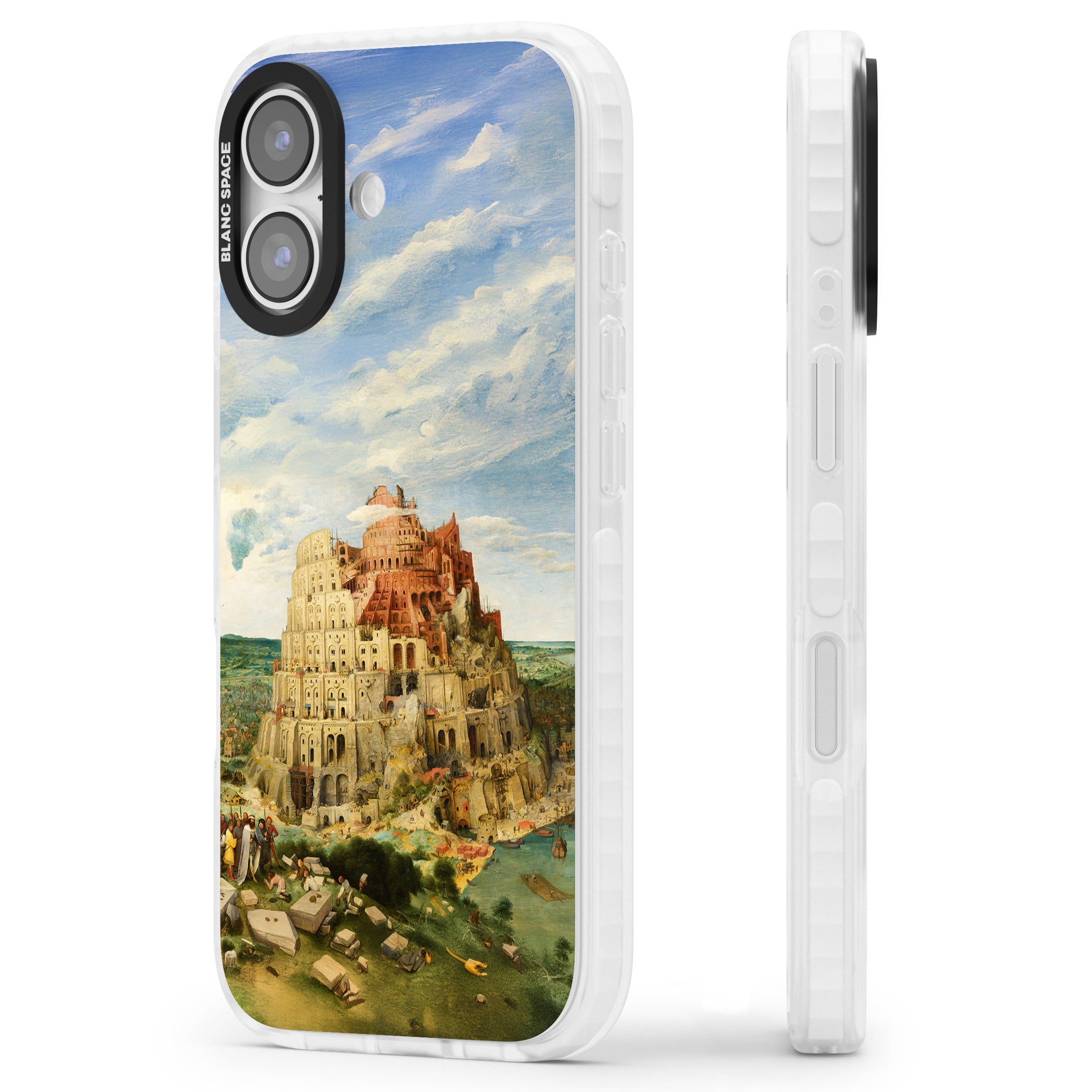 Tower Of Babel iPhone 17 Impact Pro Clear Phone Case Side Profile