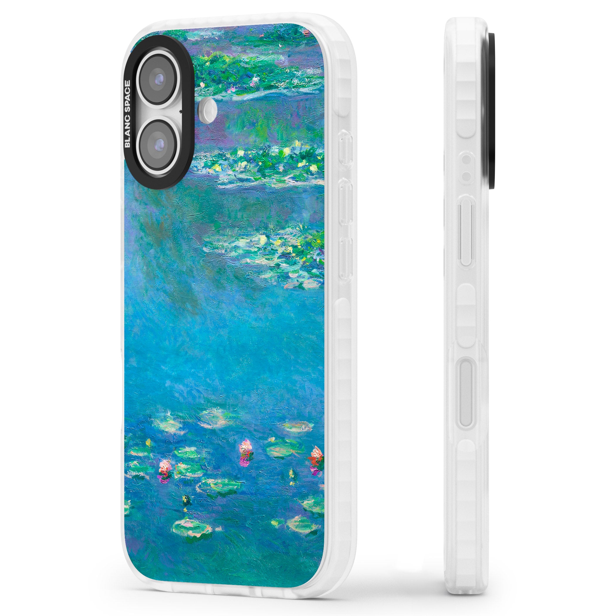 Water Lilies iPhone 17 Impact Pro Clear Phone Case Side Profile