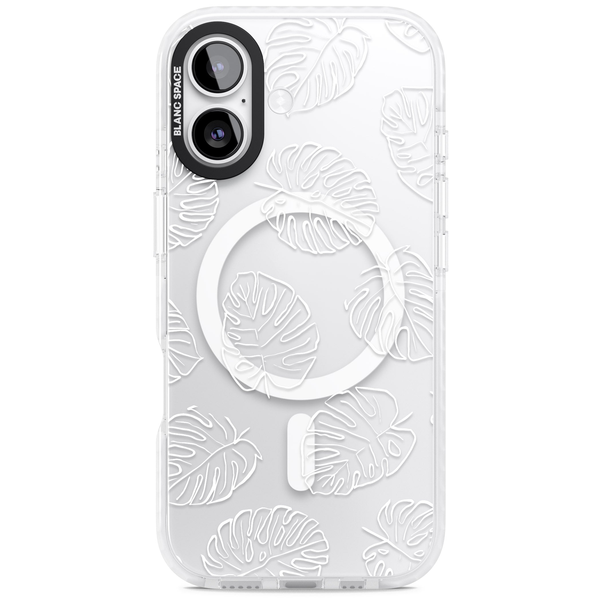 Monstera Outline iPhone 17 Impact Pro Clear Phone Case
