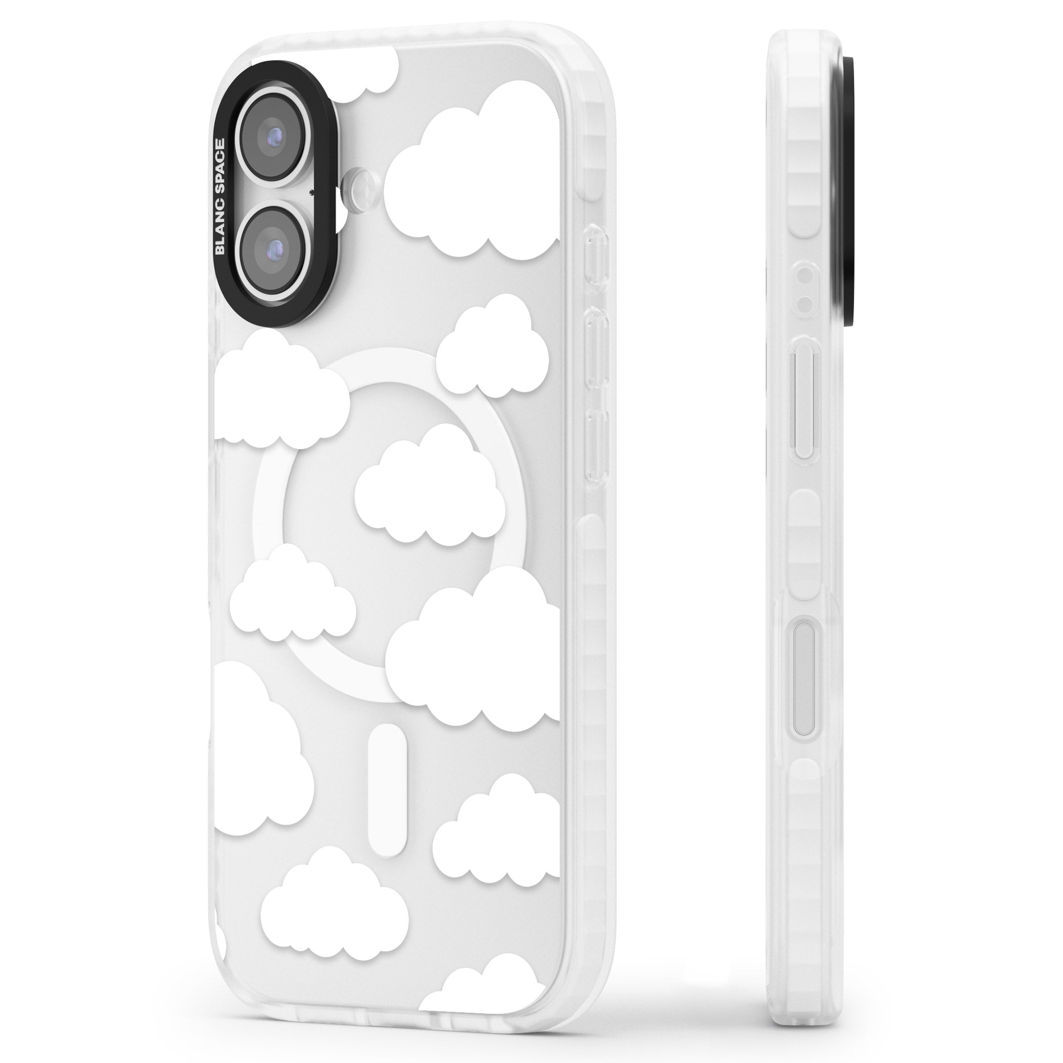 Cloud Pattern iPhone 17 Impact Pro Clear Phone Case Side Profile