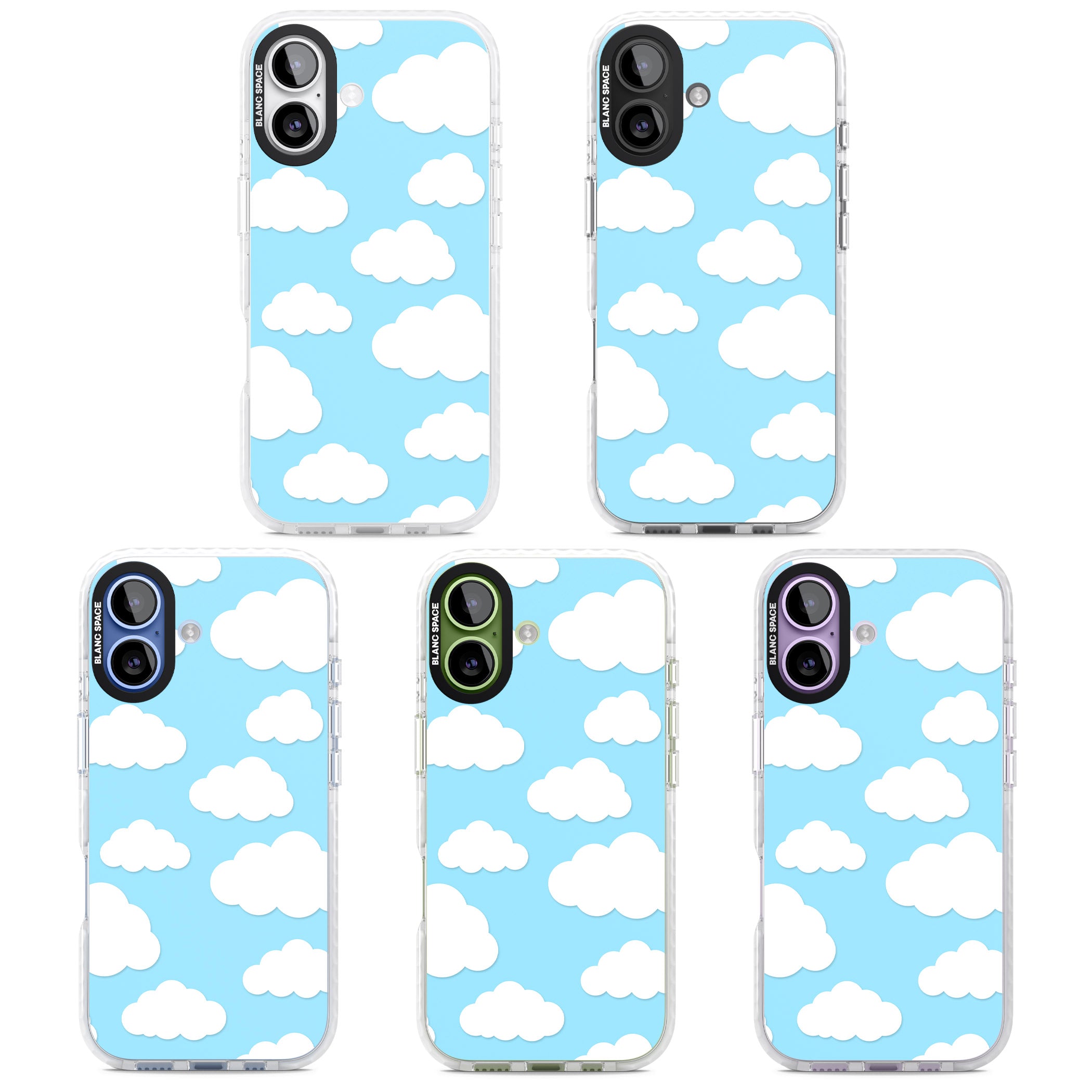 Blue Sky & Clouds Pattern iPhone 17 Impact Pro Clear Phone Case APT Impact Protection