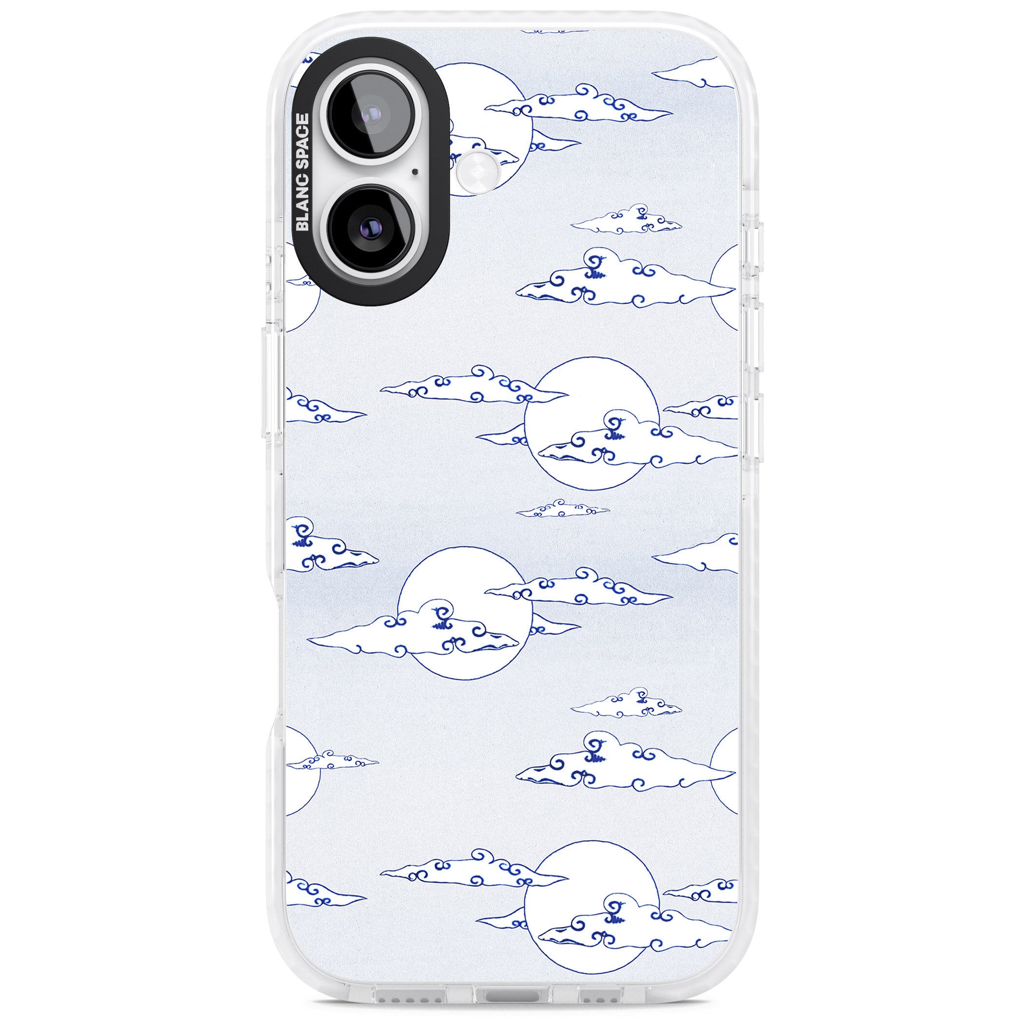 Moon & Clouds iPhone 17 Impact Pro Clear Phone Case