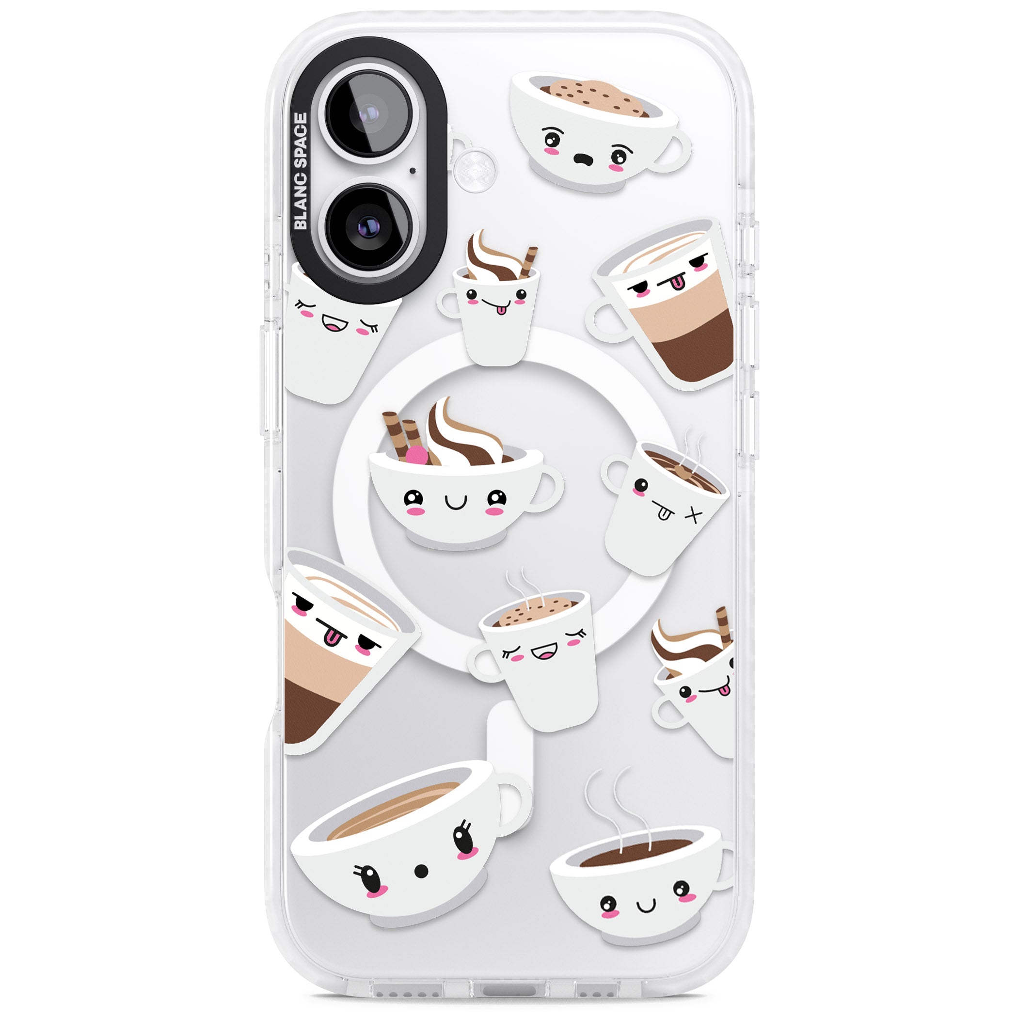Coffee Faces iPhone 17 Impact Pro Clear Phone Case