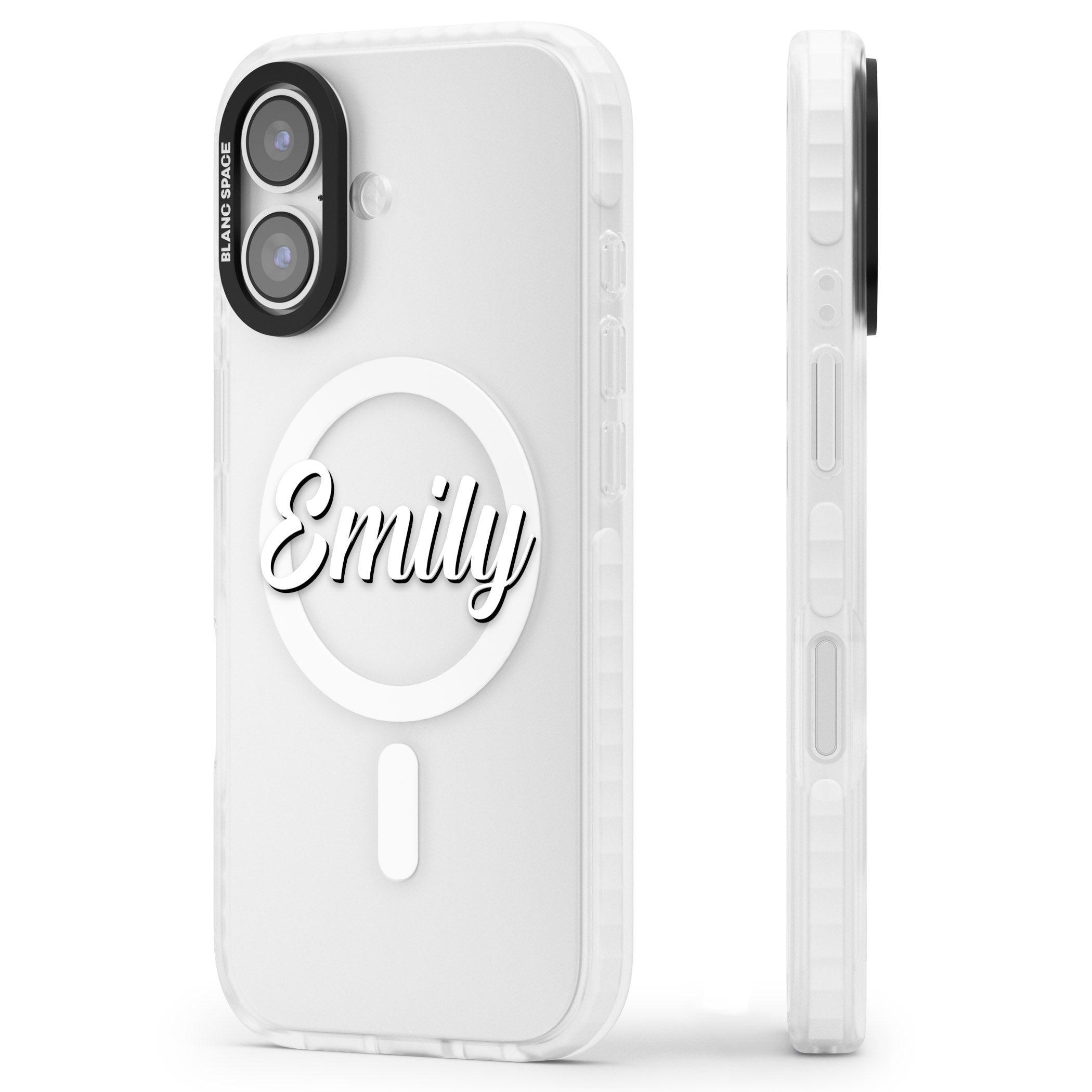 Personalised Cute Name iPhone 17 Impact Pro Clear Phone Case Side Profile