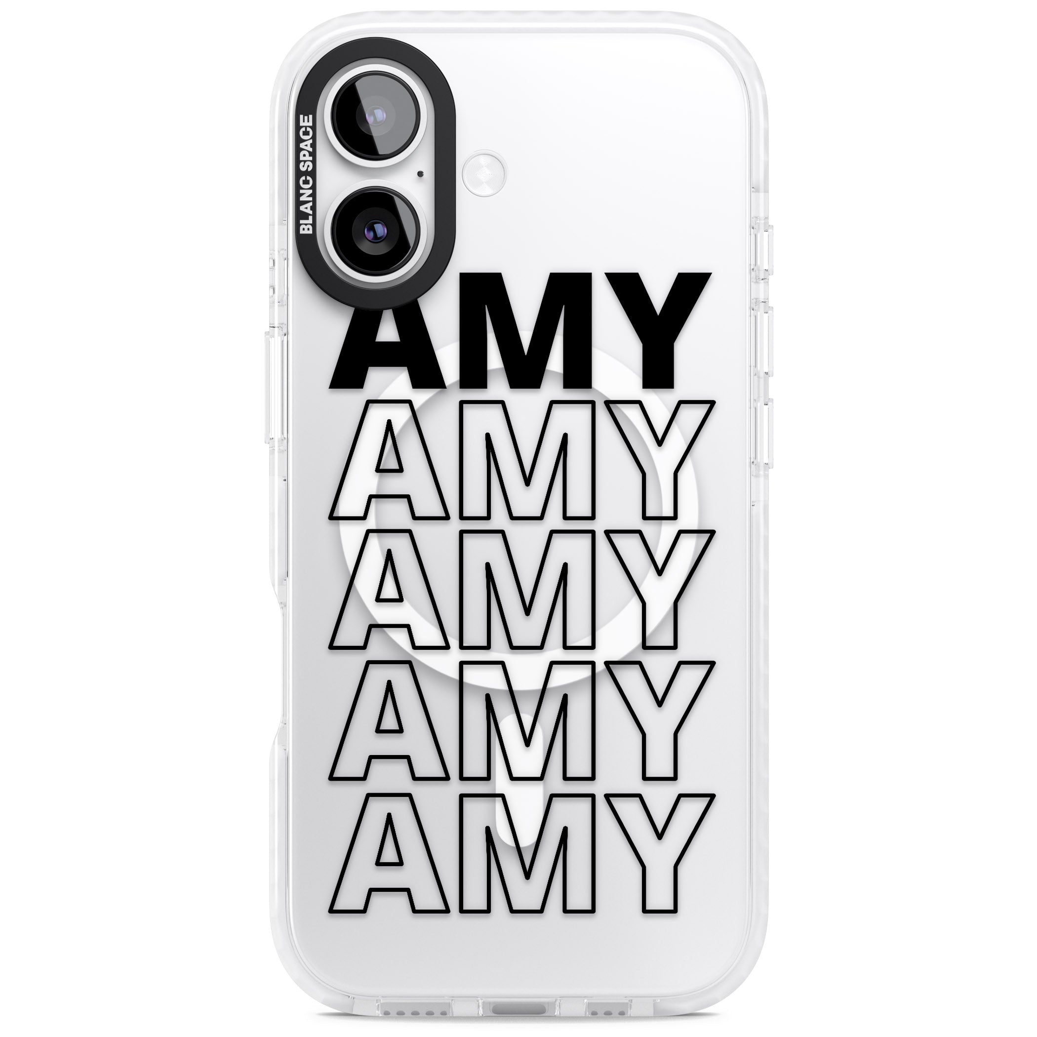 Personalised Bold Continous Name iPhone 17 Impact Pro Clear Phone Case