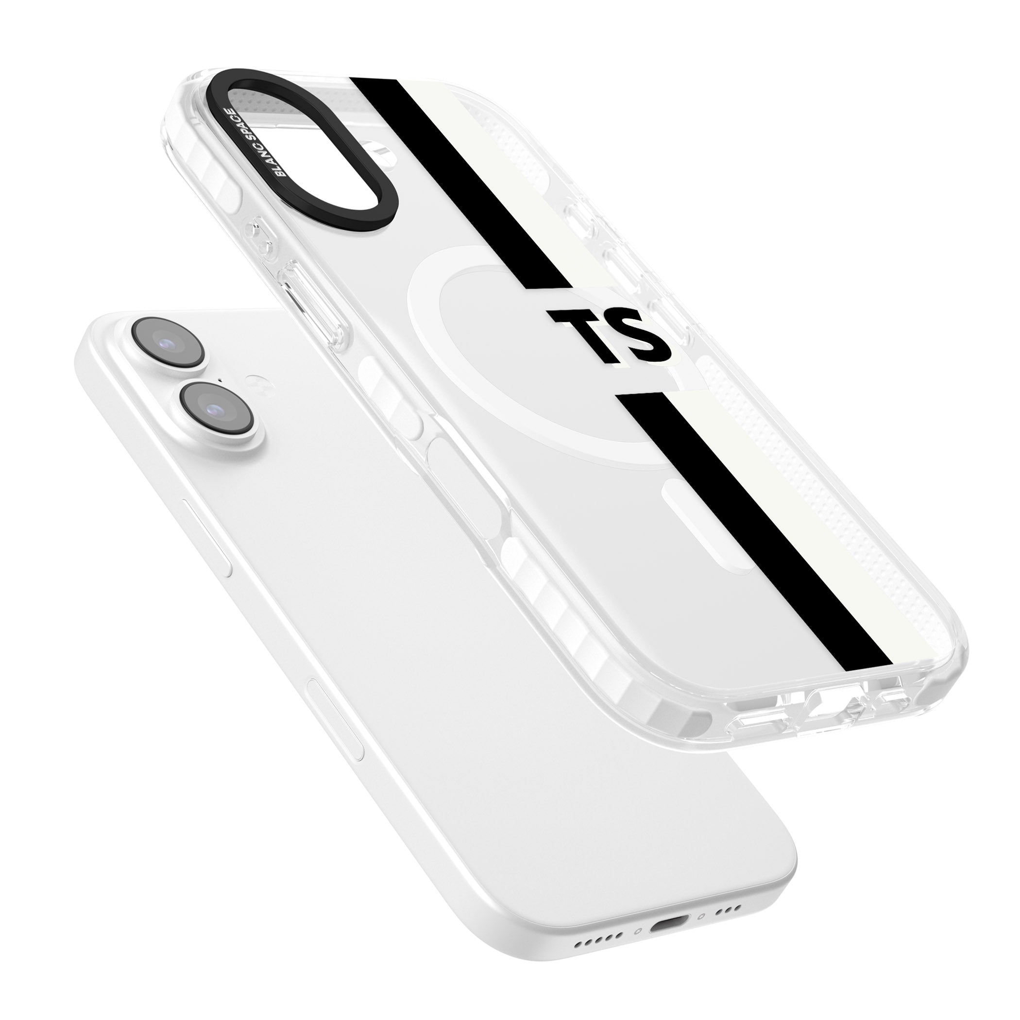 Personalised Black And White Stripe iPhone 17 Impact Pro Clear Phone Case Colours