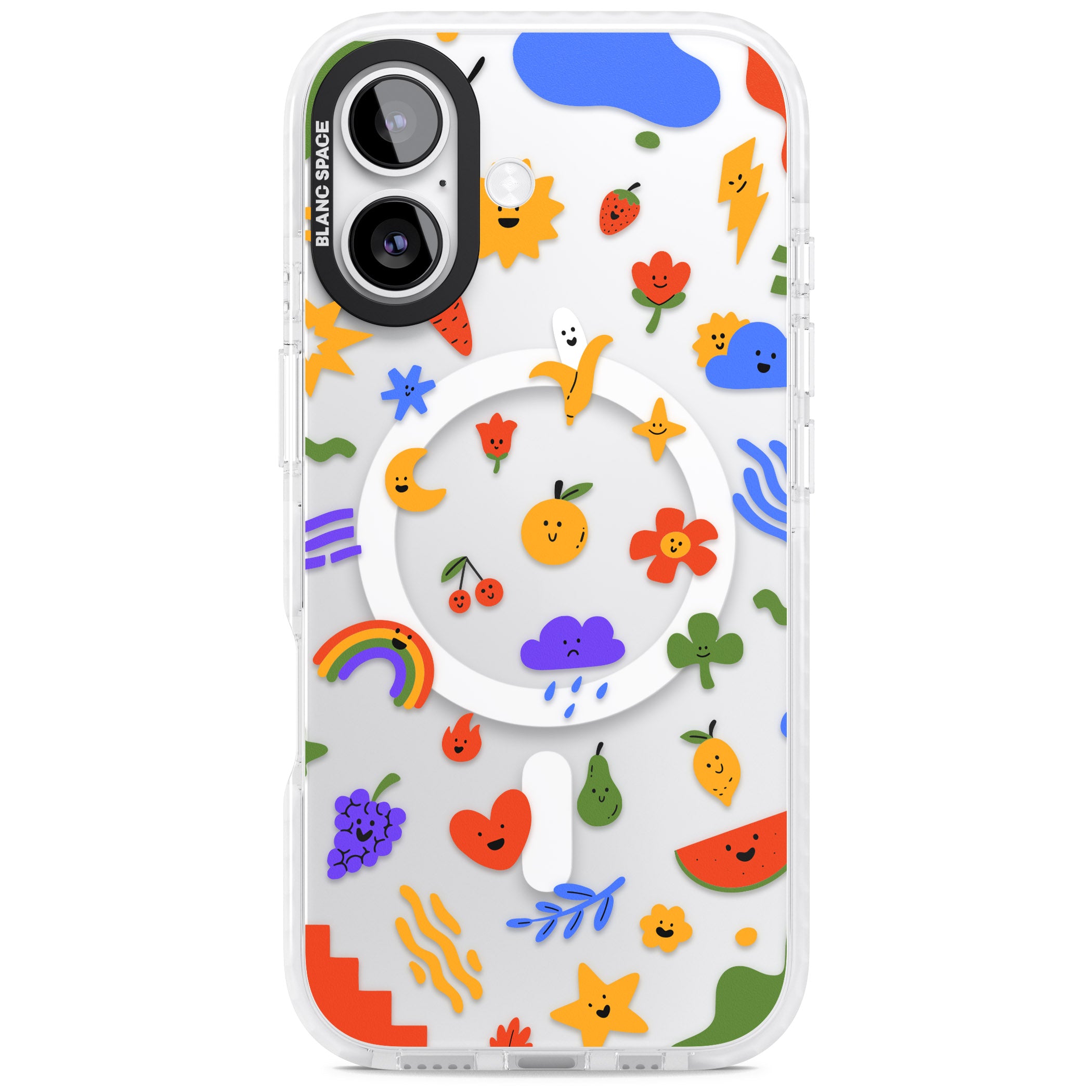 Quirky Cute Icon Pattern iPhone 17 Impact Pro Clear Phone Case