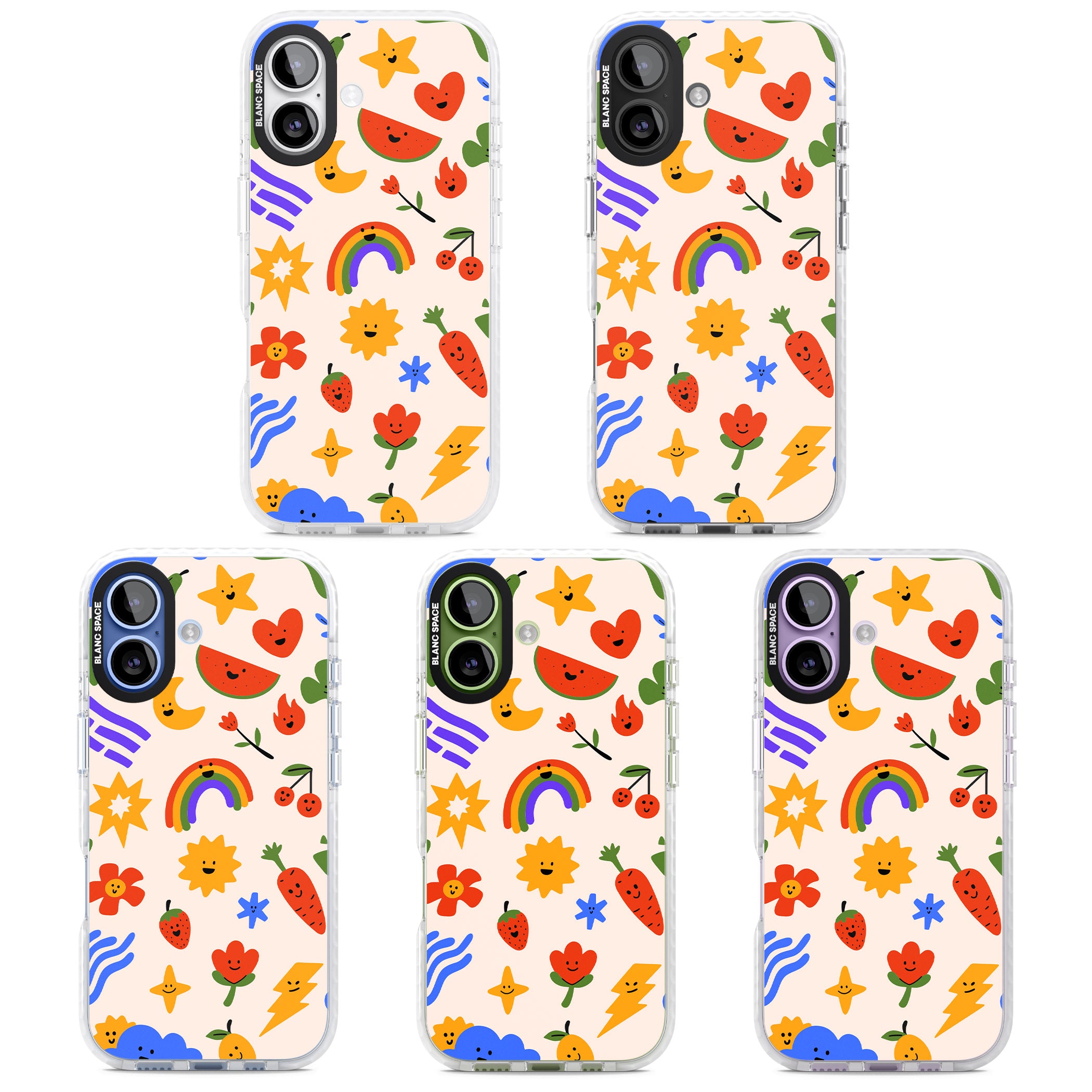 Playful Kawaii Icons iPhone 17 Impact Pro Clear Phone Case APT Impact Protection