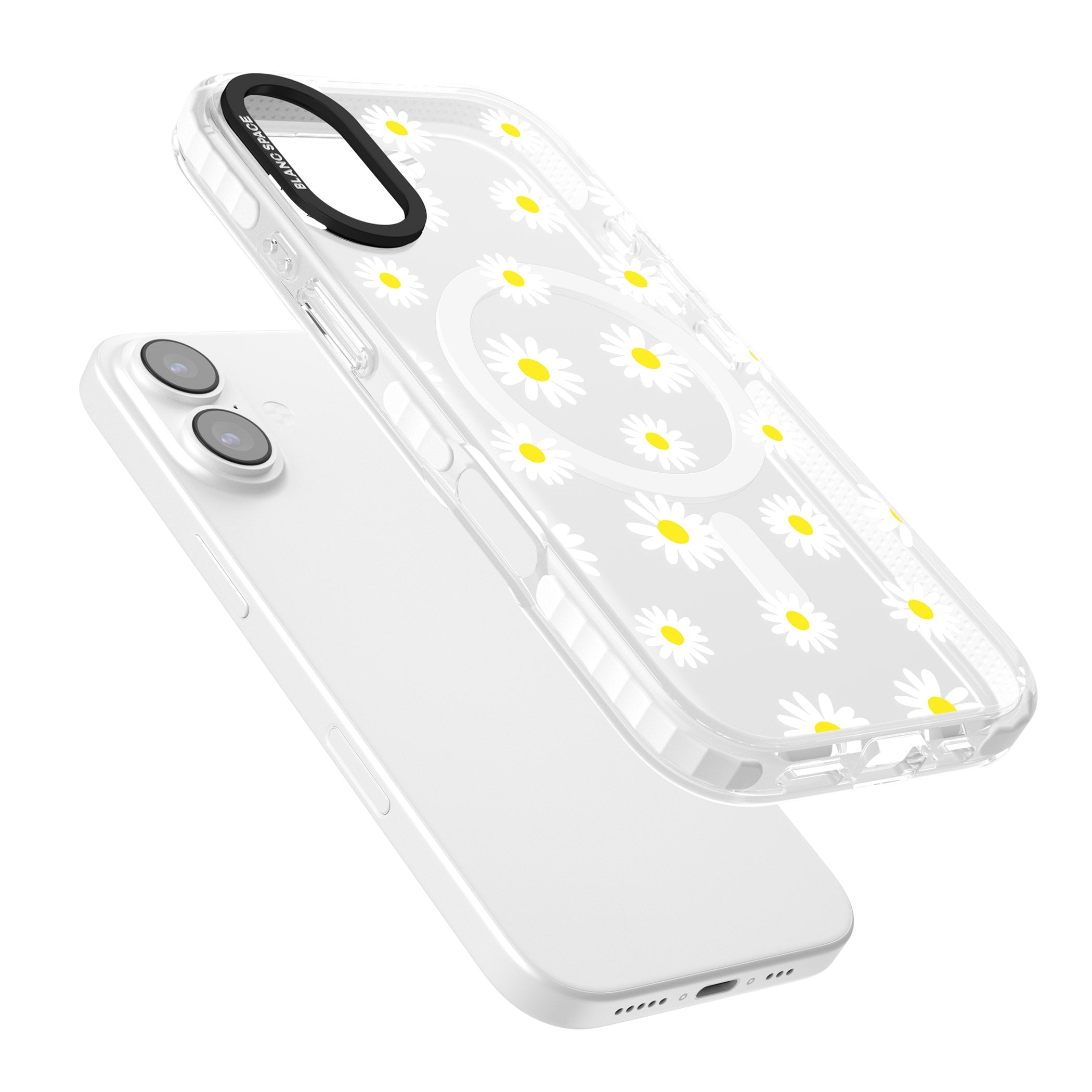 Personalised White Daisy Pattern iPhone 17 Impact Pro Clear Phone Case Colours