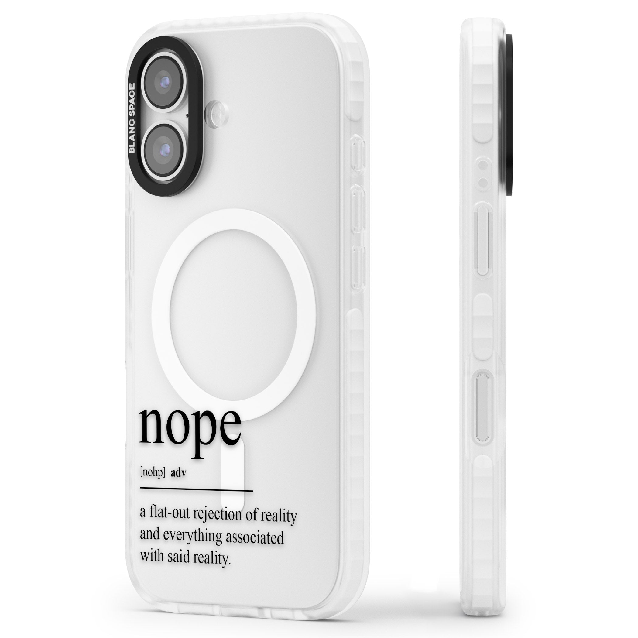 Nope iPhone 17 Impact Pro Clear Phone Case Side Profile