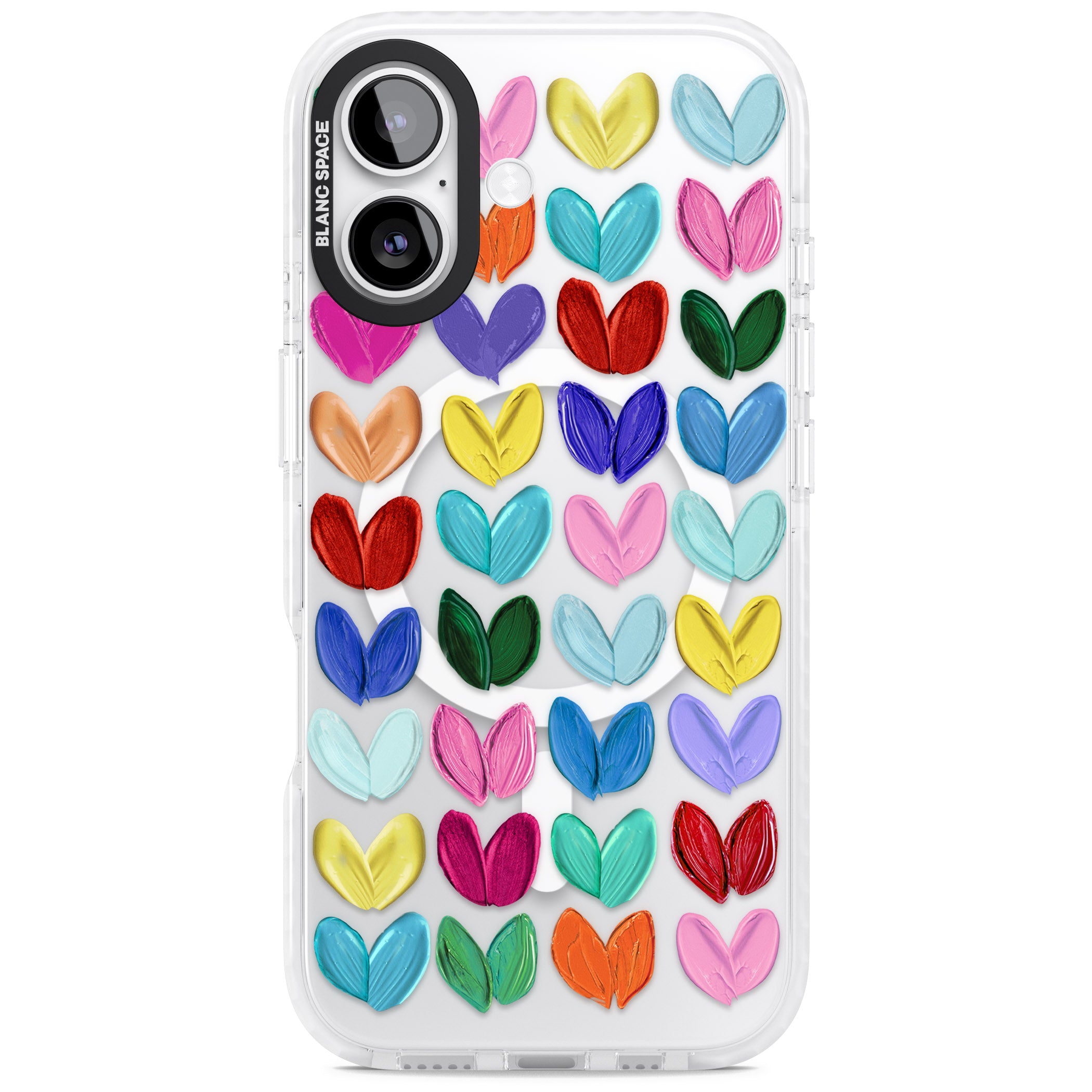 Oil Painted Hearts iPhone 17 Impact Pro Clear Phone Case