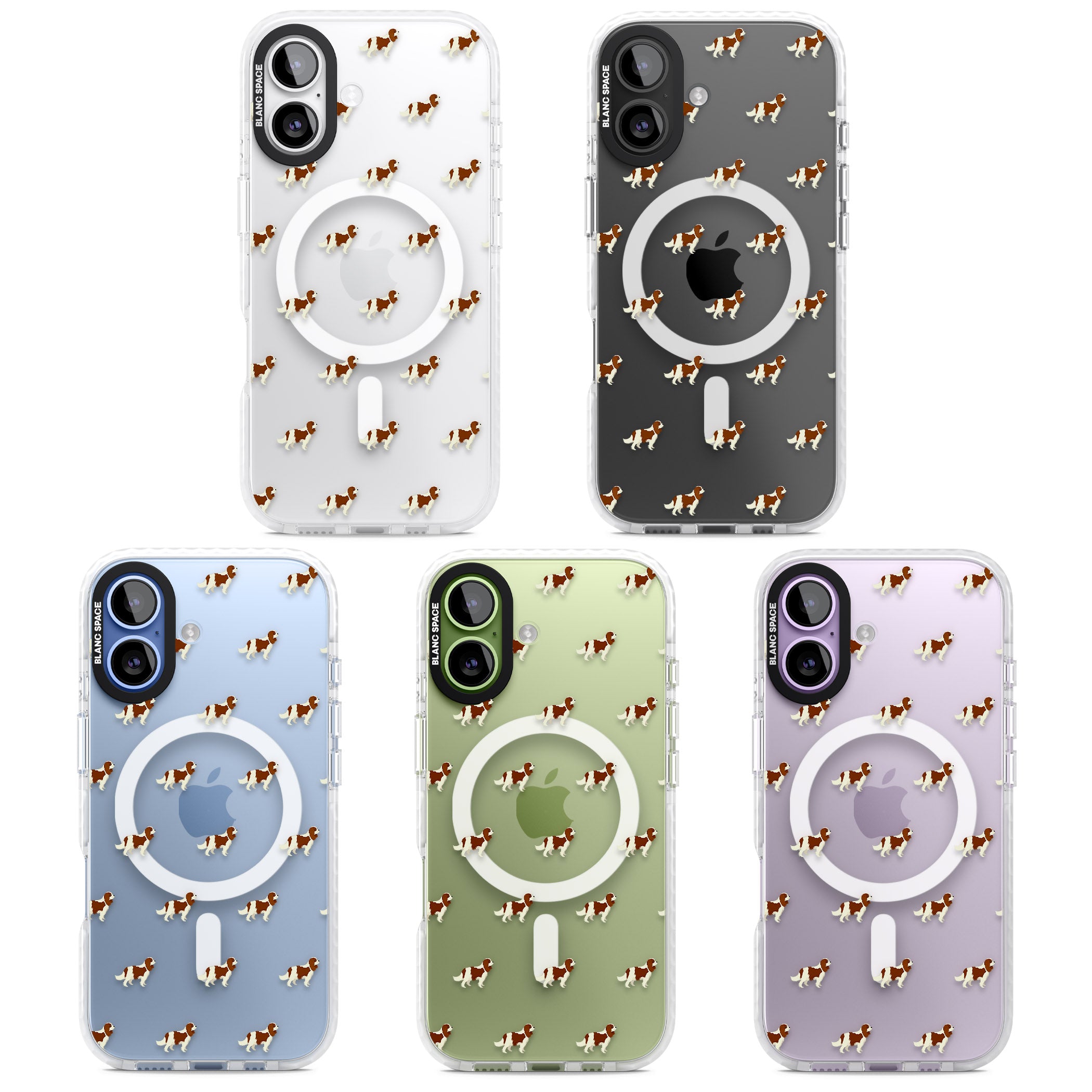 Cavalier King Charles Dog Pattern iPhone 17 Impact Pro Clear Phone Case APT Impact Protection