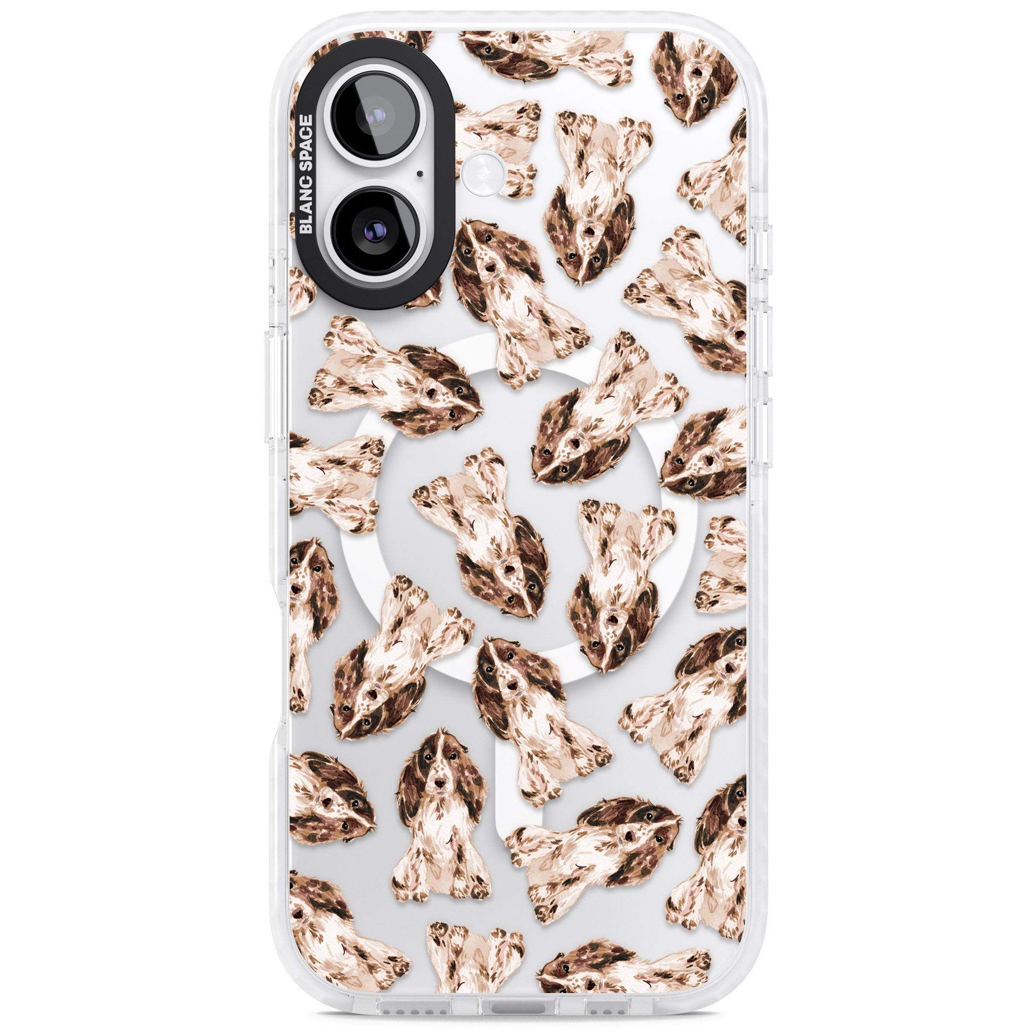 Cocker Spaniel (Brown) Watercolour Dog Pattern iPhone 17 Impact Pro Clear Phone Case