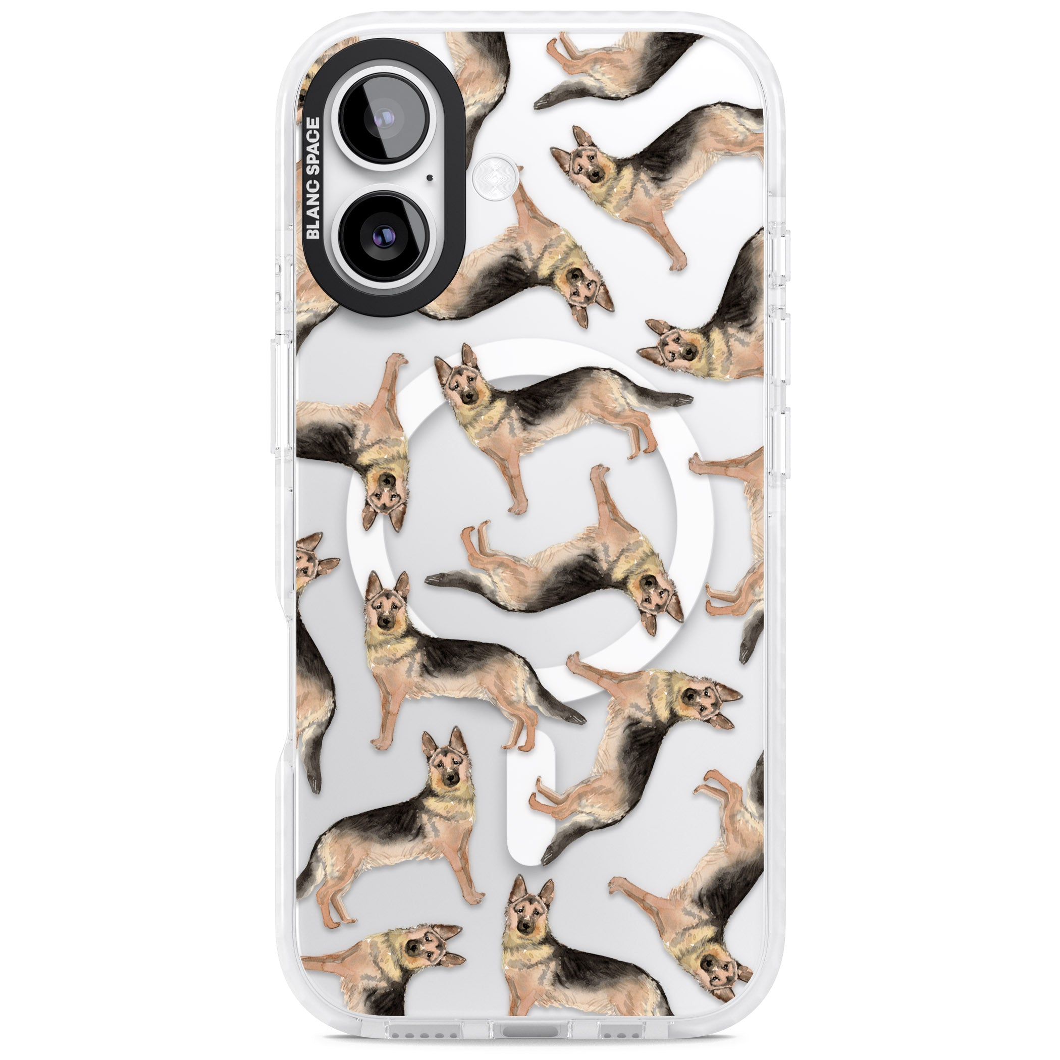 German Shepherd Pattern Classic iPhone 17 Impact Pro Clear Phone Case