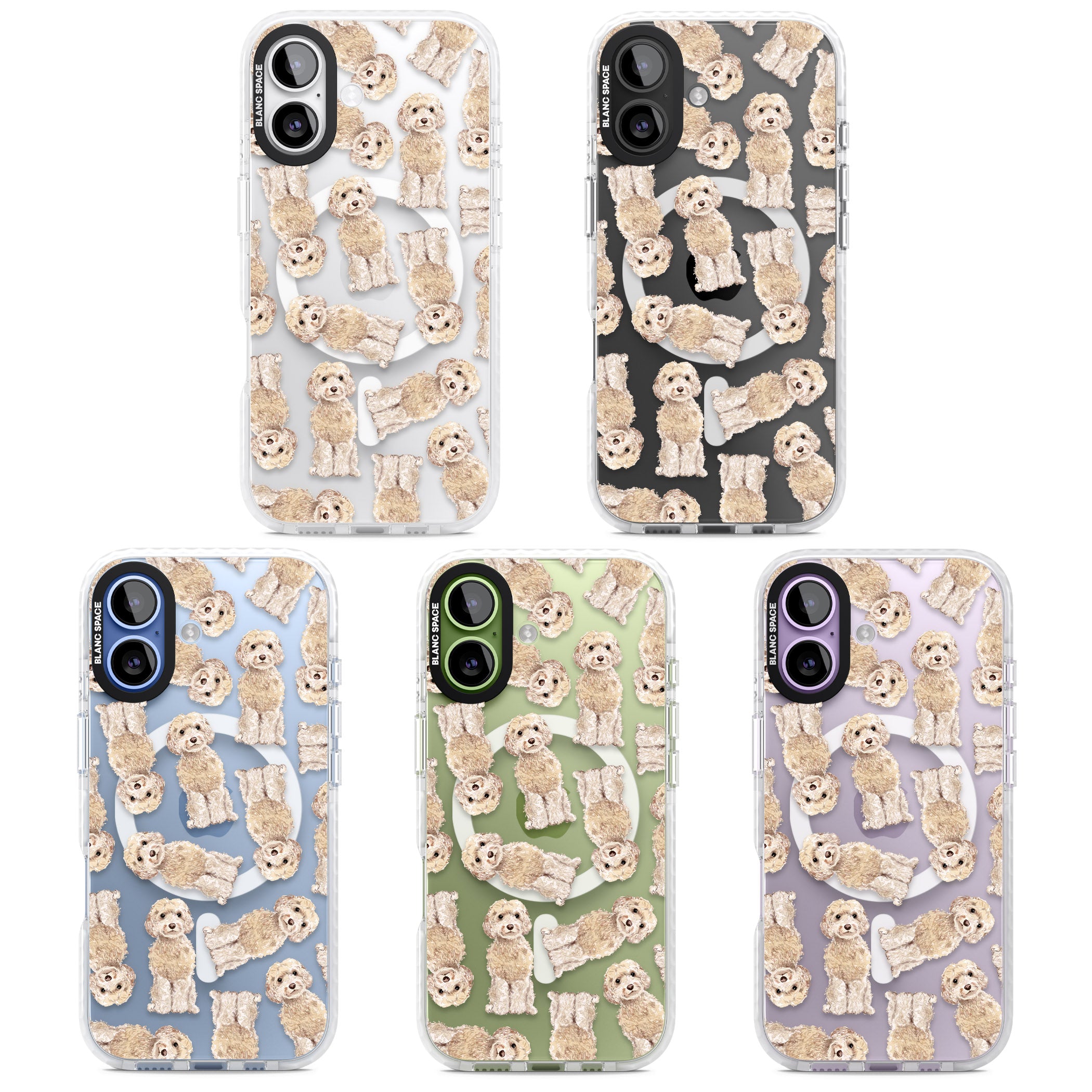 Cockapoo Patterned iPhone 17 Impact Pro Clear Phone Case APT Impact Protection