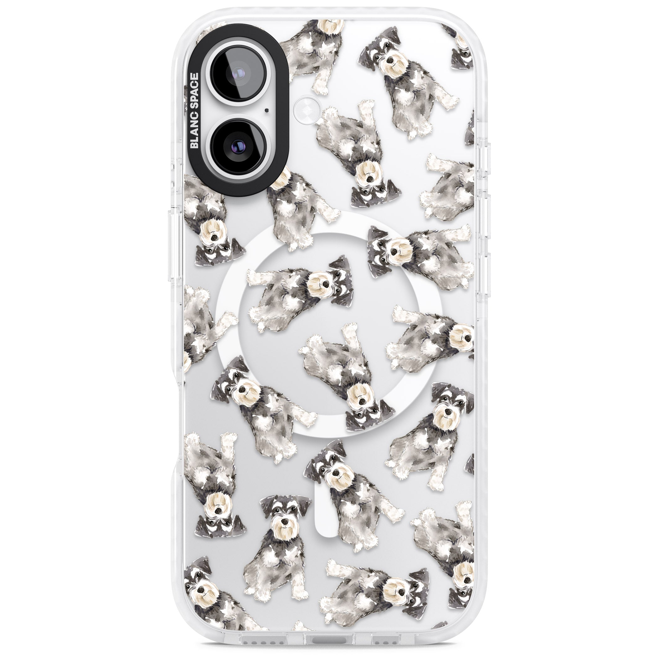 Miniature Schnauzer Watercolor iPhone 17 Impact Pro Clear Phone Case